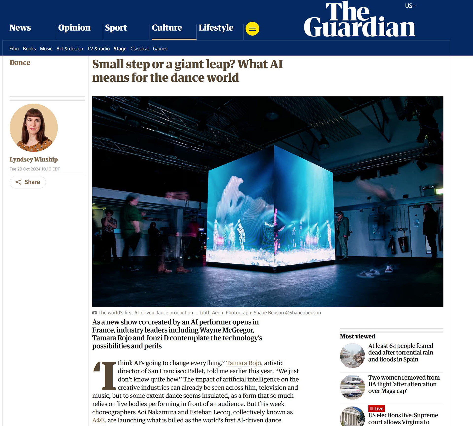 https://www.theguardian.com/stage/2024/oct/29/small-step-or-a-giant-leap-what-ai-means-for-the-dance-world