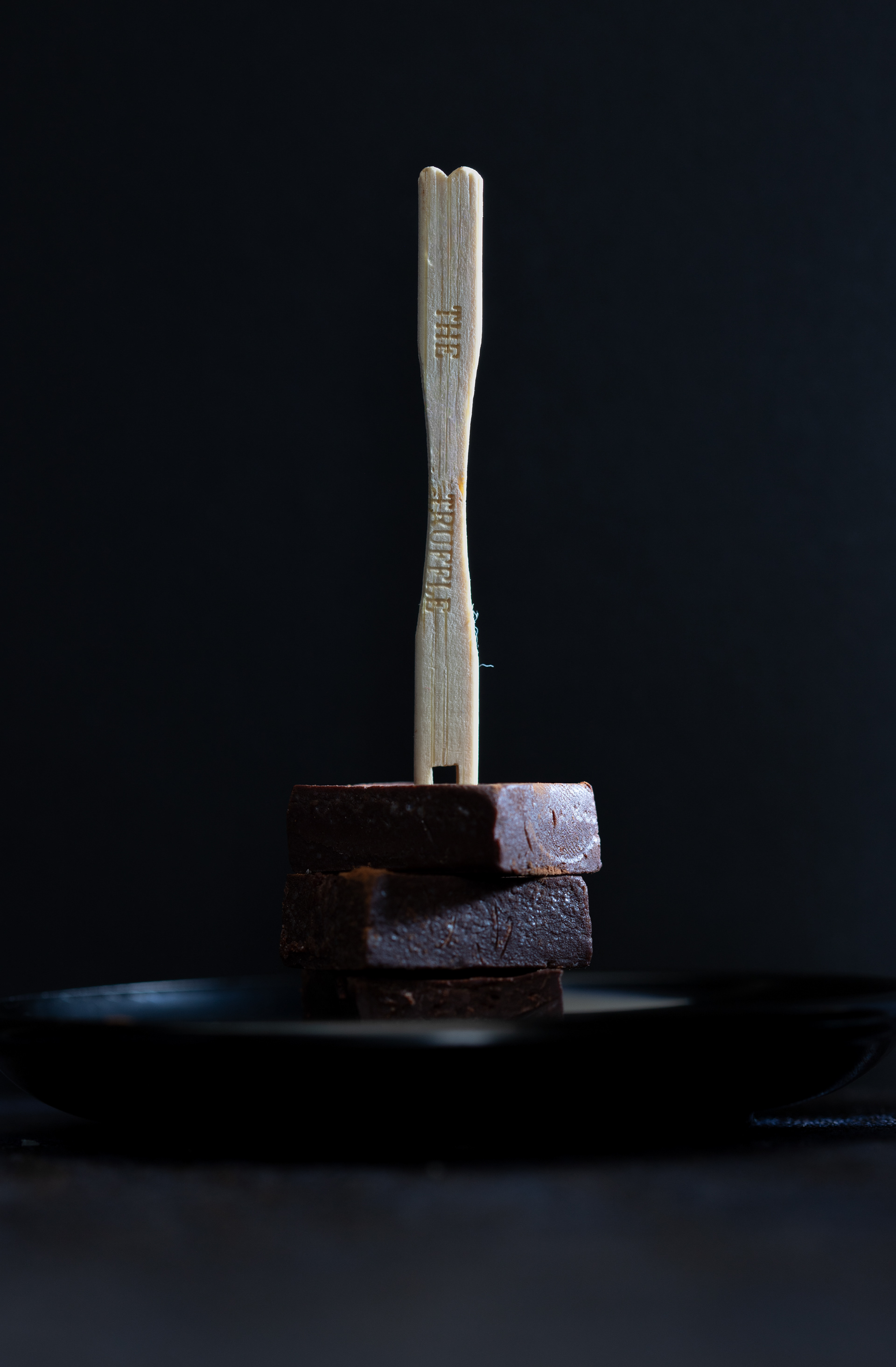 Dark and moody shoot of chocolate truffle