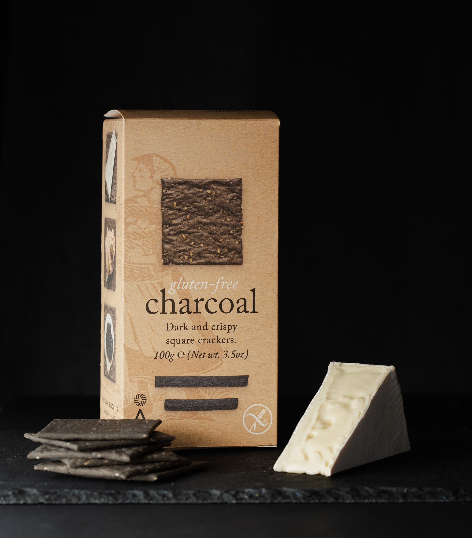Gluten free crackers and cheese, food and product photography, Glasgow