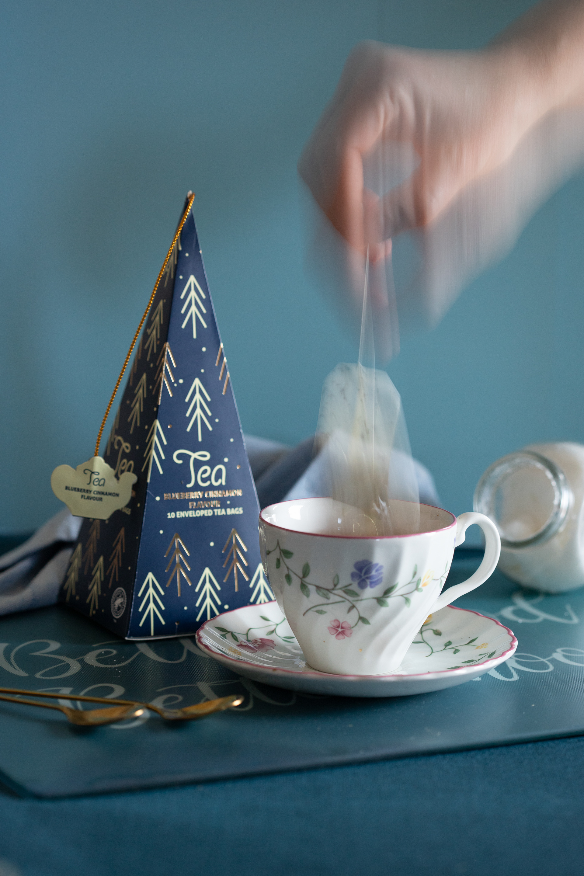 Tea preparation in a China cup
