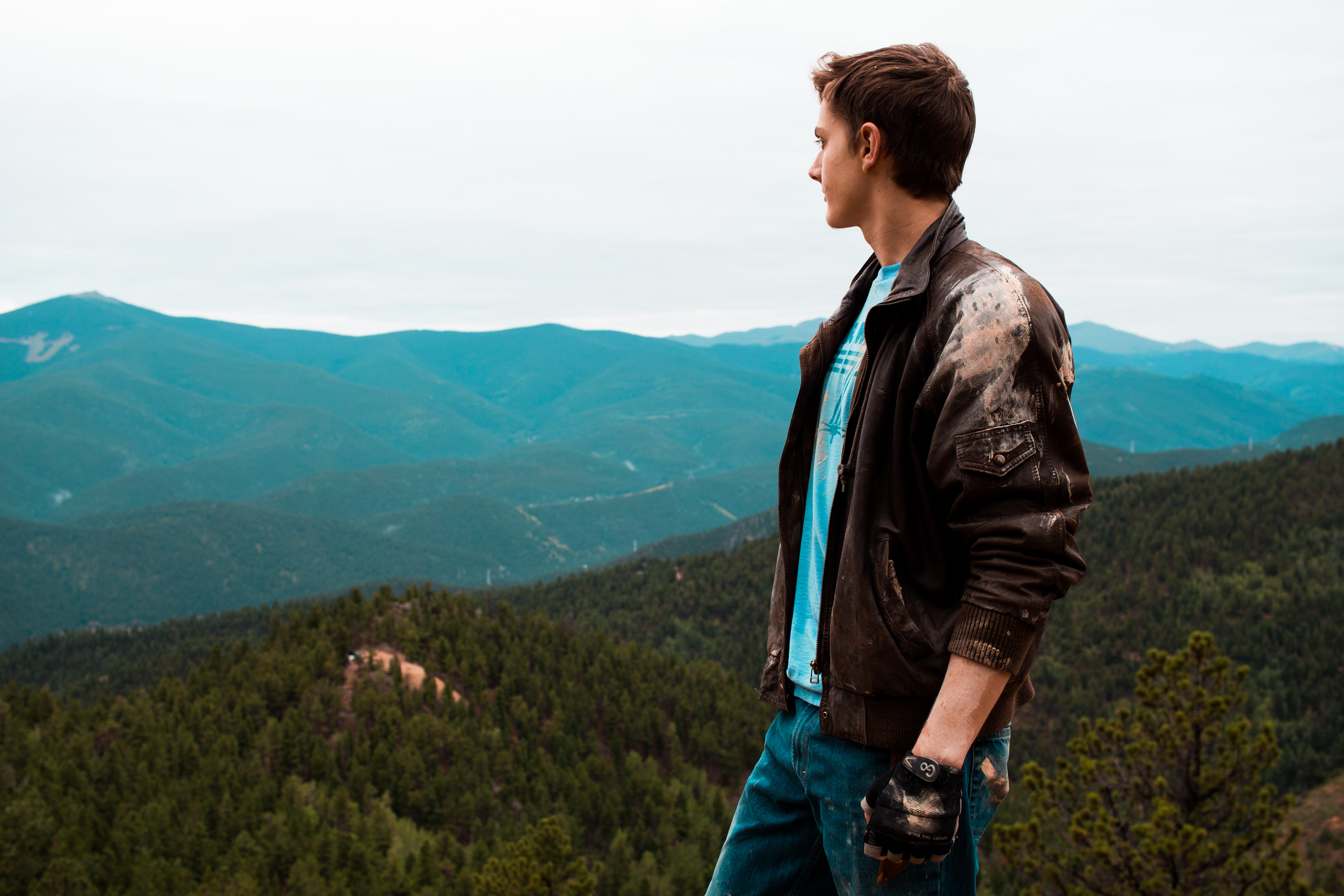 Ethan M, star of the film, posing on set