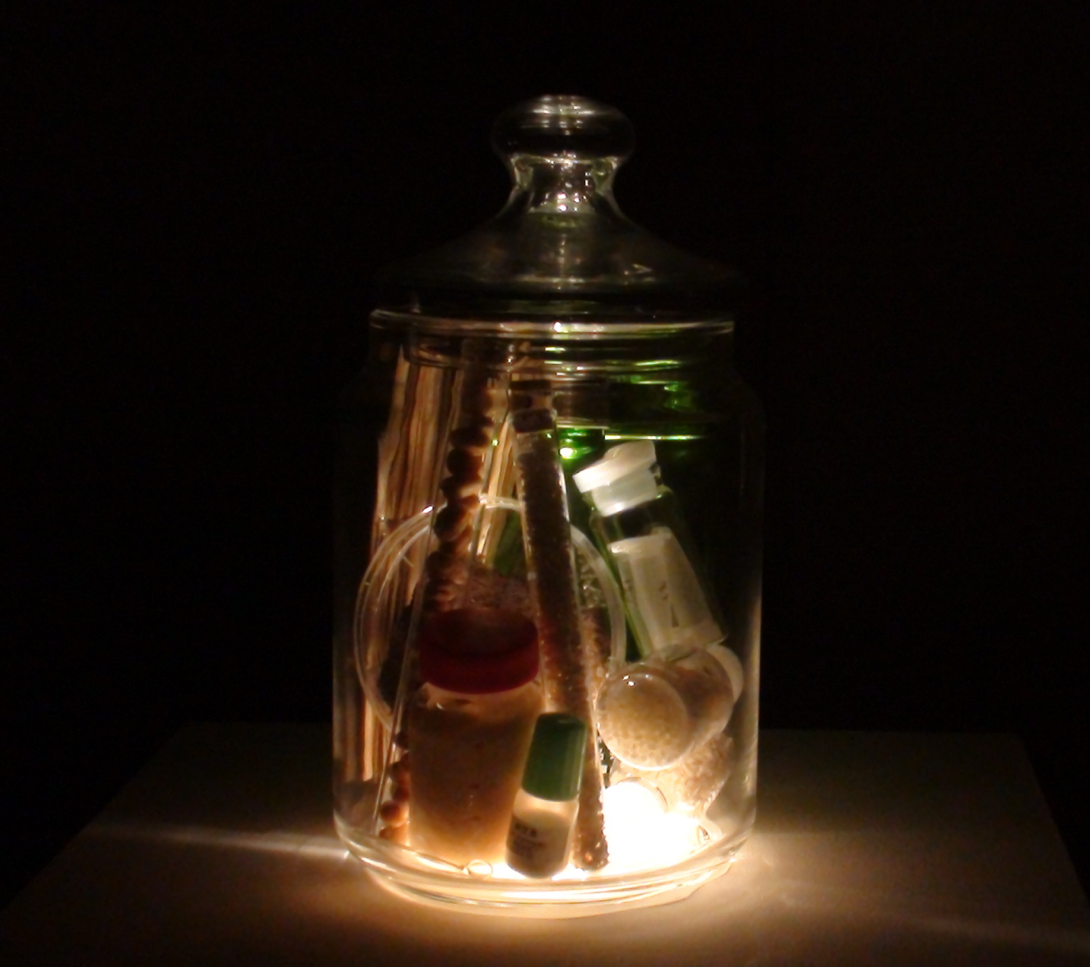 A jar compiling fermentation-related samples