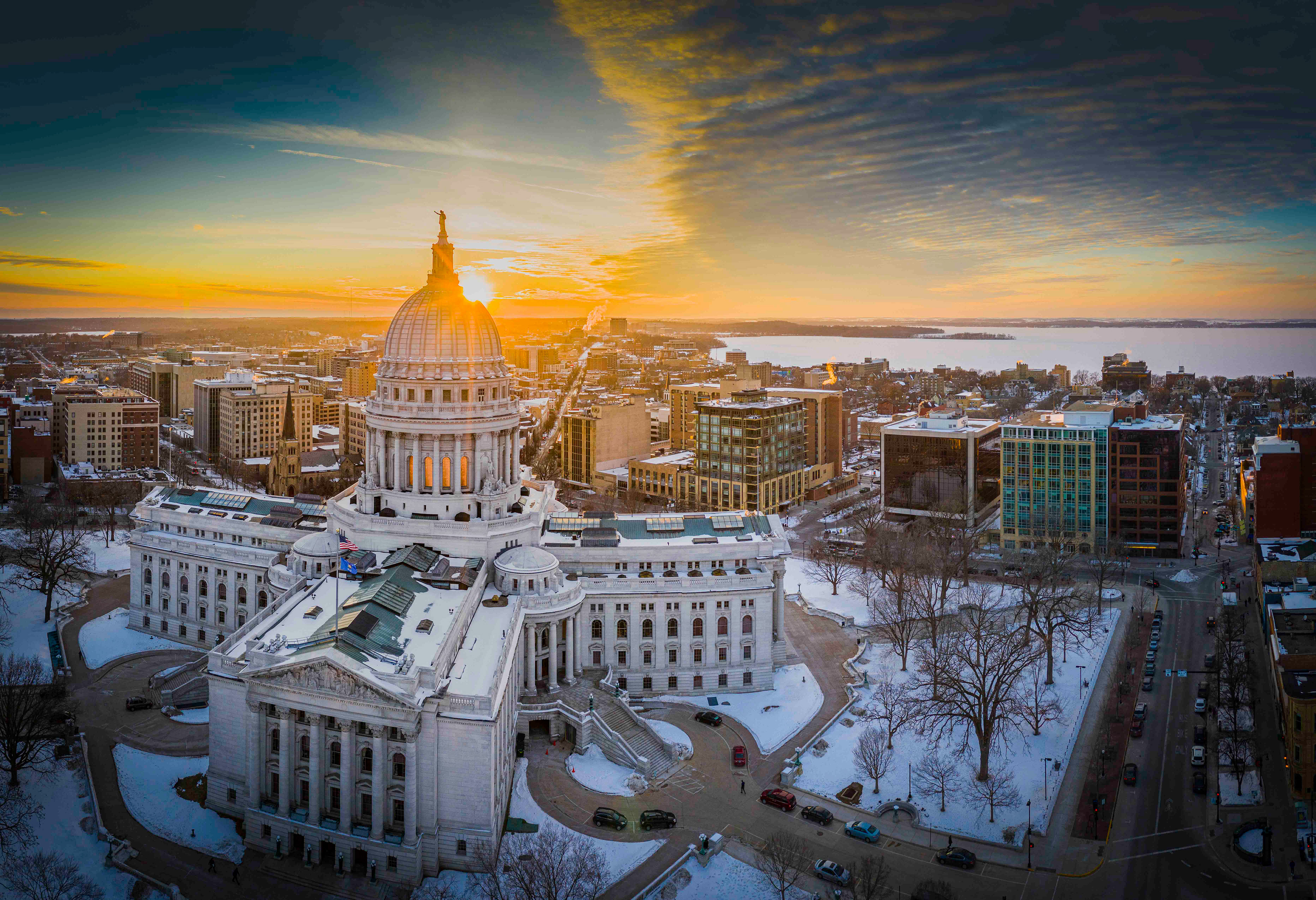 2019 Madison Capital sunset 2x3 panorama with Mavic 2 Pro