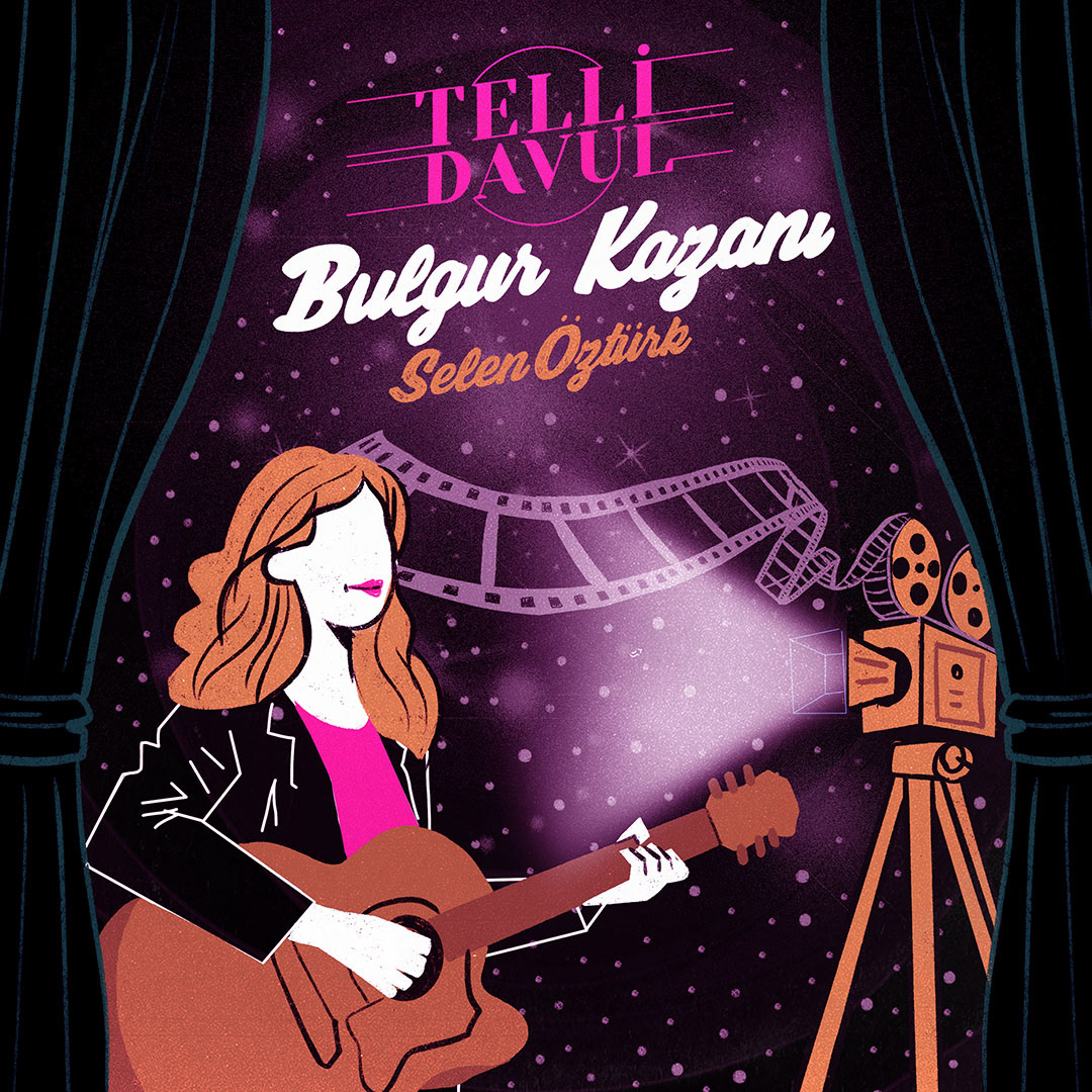 Telli Davul - Bulgur Kazanı (Selen Öztürk) album cover designed by Efe Karadağlı