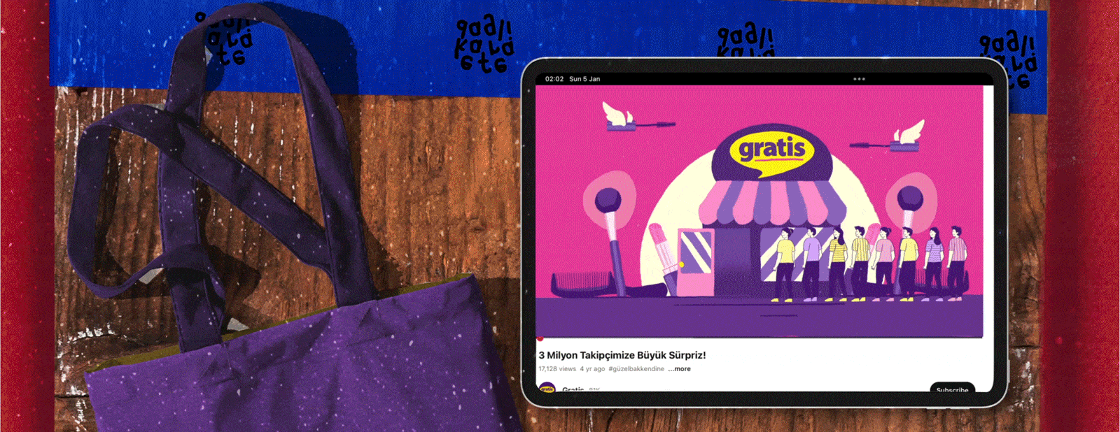 Efe Karadağlı prepared an animation for Turkish personal care stores, Gratis to celebrate 3 million subscribers on their instagram account. Creative Agency: YW İstanbul. Efe Karadağlı, Türk kişisel bakım mağazası Gratis için, Instagram hesaplarında 3 milyon aboneye ulaşmalarını kutlamak amacıyla bir animasyon hazırladı. Kreatif Ajans: YW İstanbul.