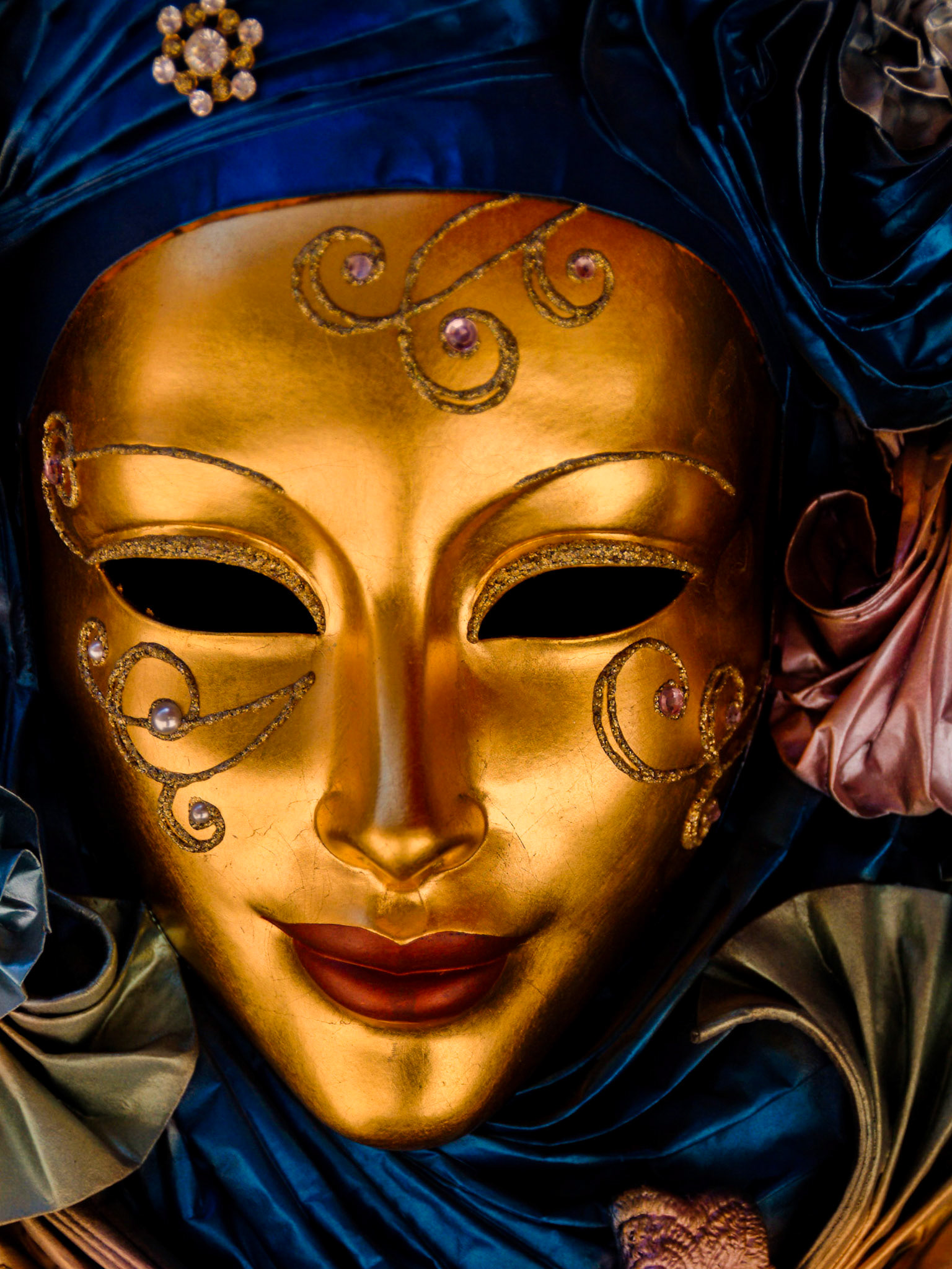 Close up of a carnival mask in Venice