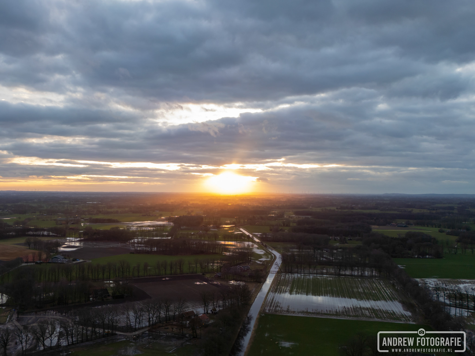 Zonsondergang in Aalten (09-02-2024)