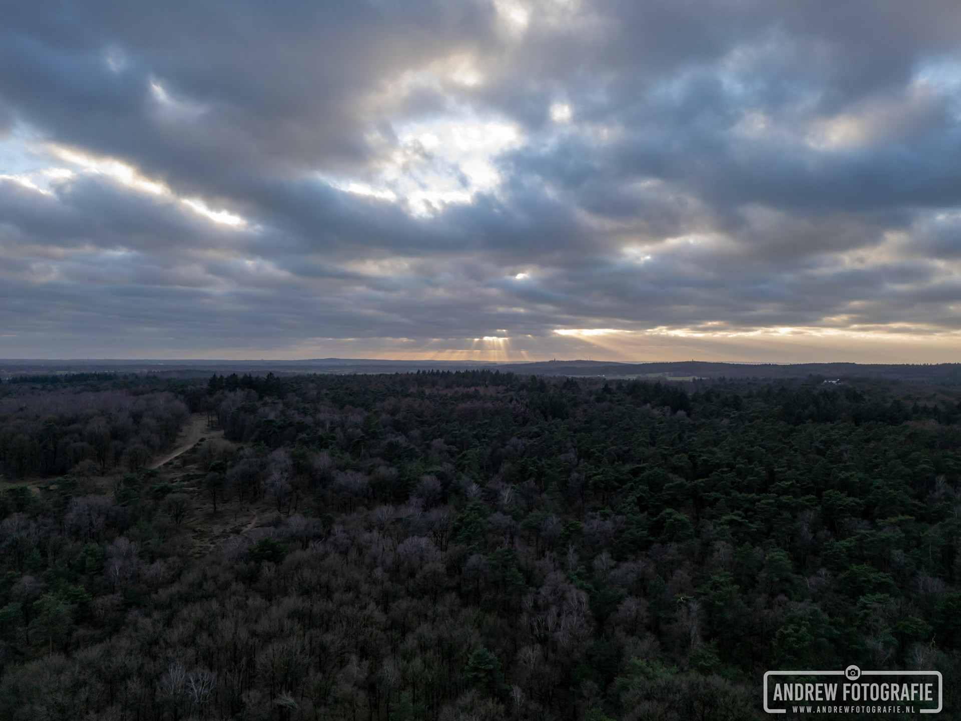 Zonsondergang in Montferland (26-01-2024).