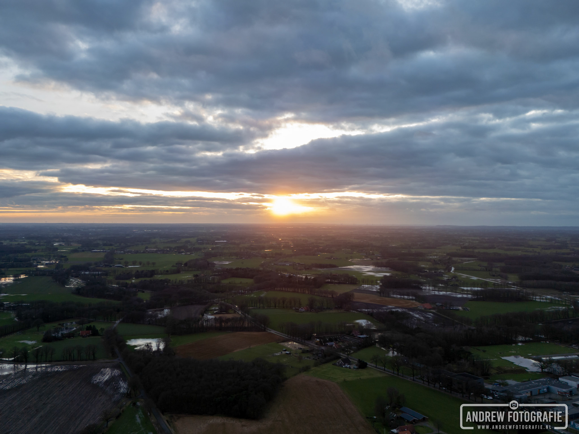 Zonsondergang in Aalten (09-02-2024)