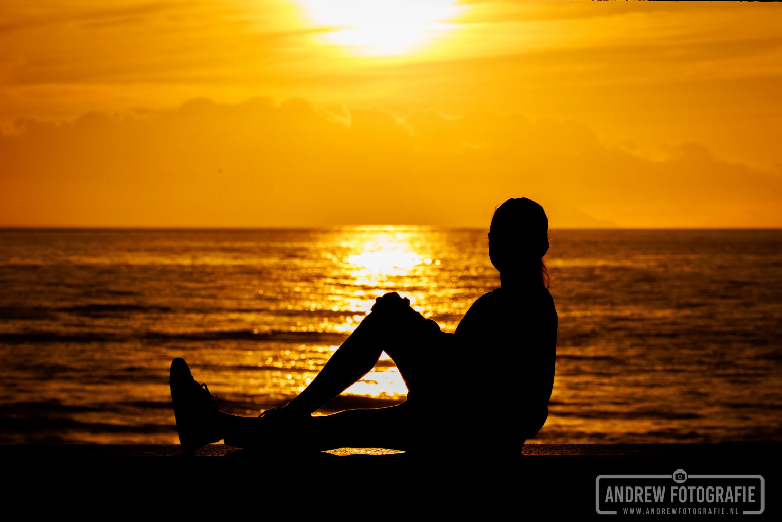 Silhouetfoto zonsondergang Playa de las Americas Tenerife