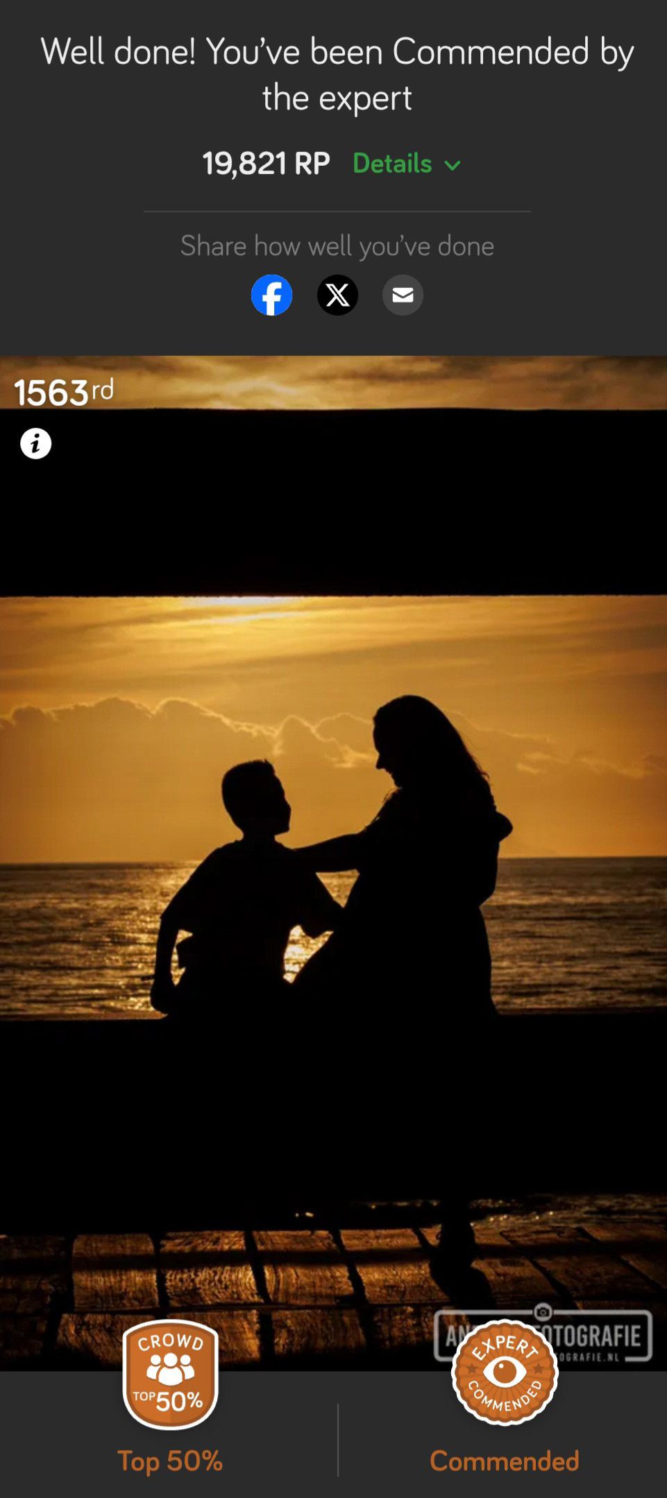 Uitslag Commended award en Top 50 crowd twee personen Photocrowd