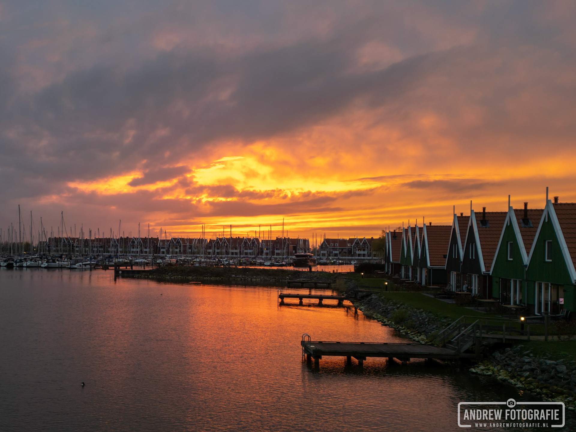 Zonsondergang in Volendam (22-03-2024)