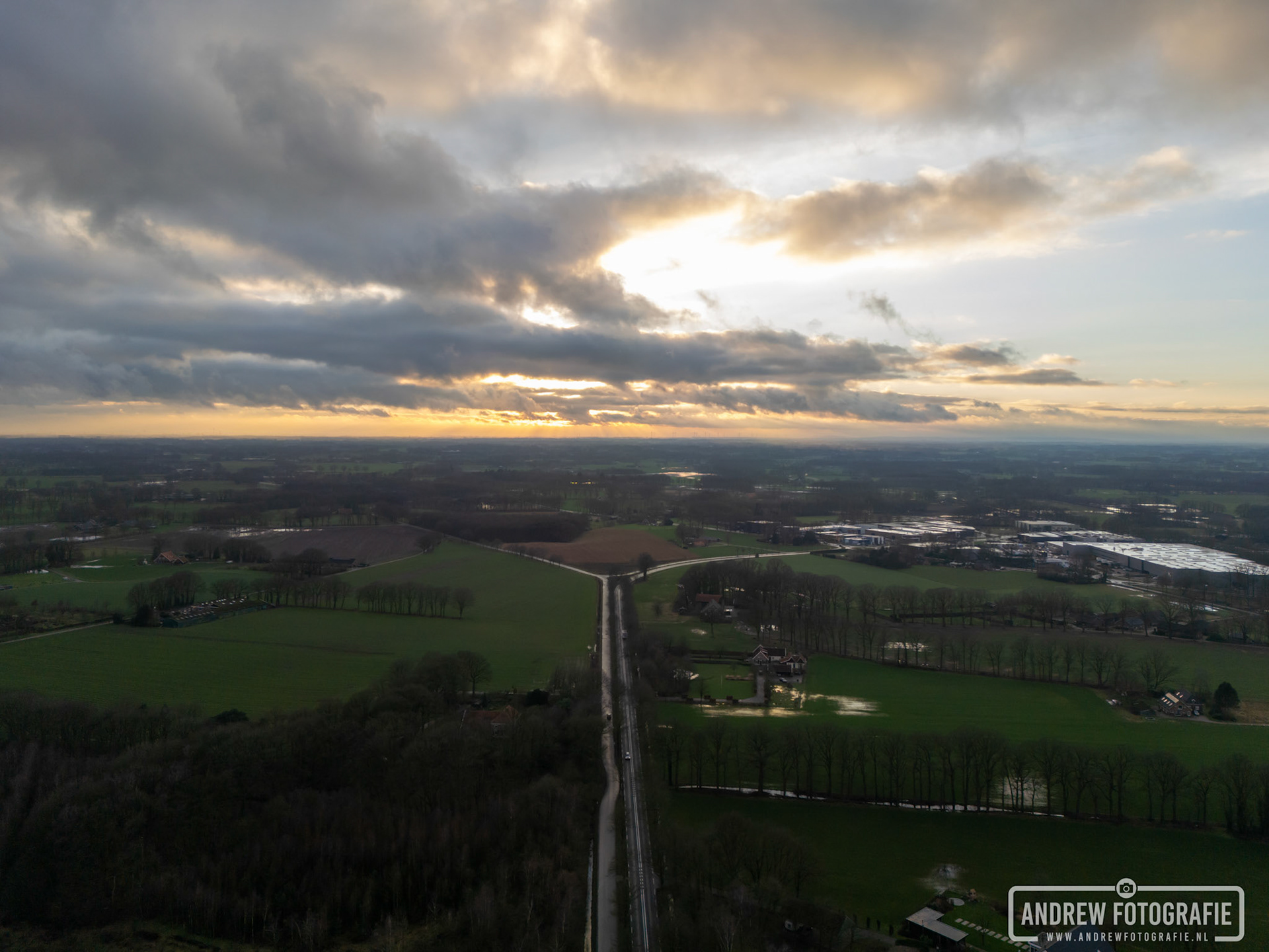 Zonsondergang in de Achterhoek (16-02-2024).