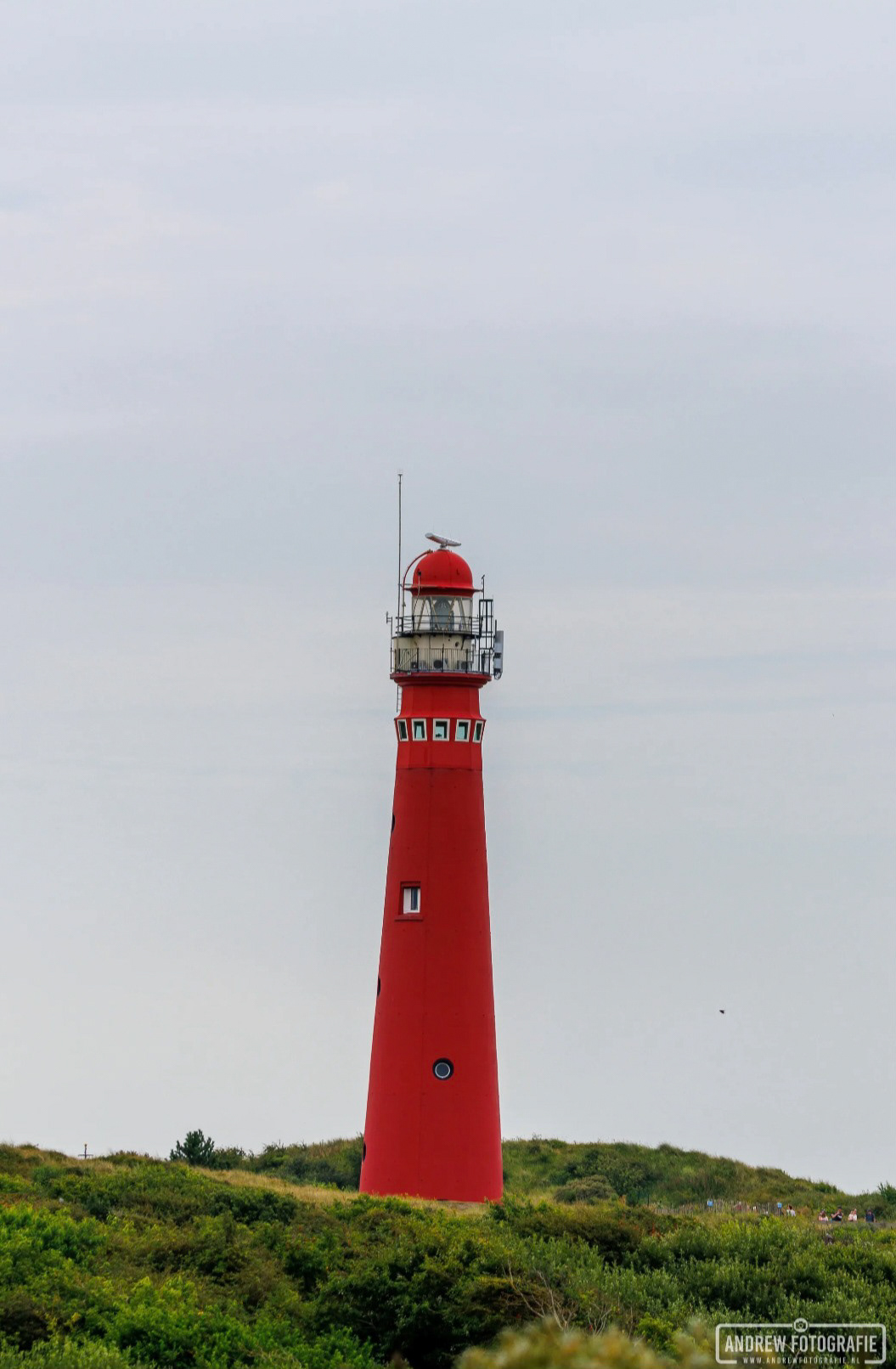 Bekroonde foto van de rode Noordertoren op Schiermonnikoog in de duinen – Andrew Fotografie