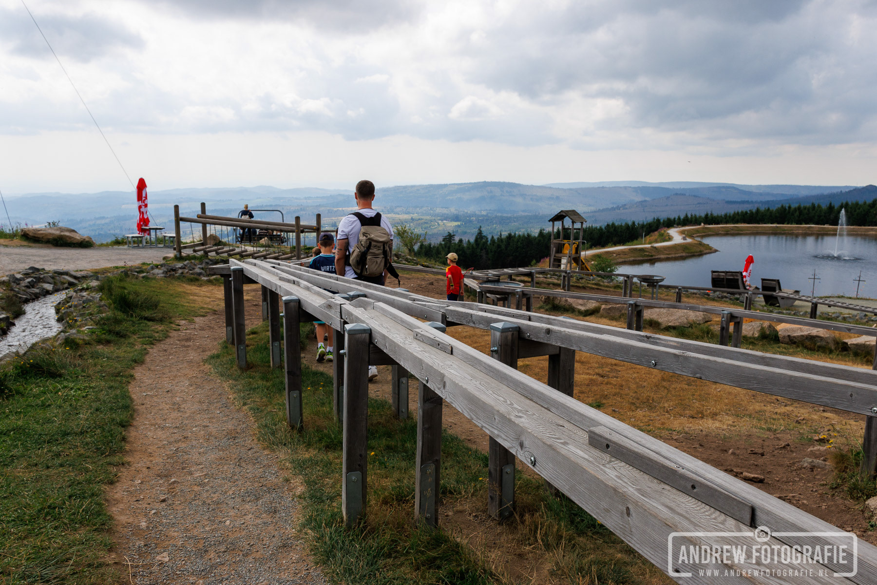 Houten Murmelbahn knikkerbaan op de top van de Wurmberg in Braunlage