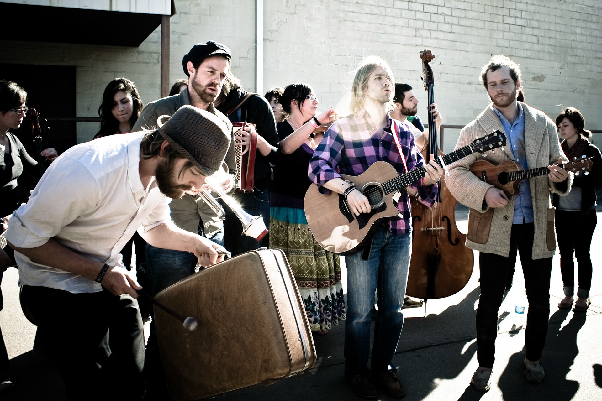 Dallas Family Band - March 13, 2010 while busking for the line waiting to get into the Flaming Lips show at NX35