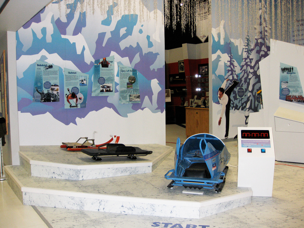 Luge, bobsled and skeleton display