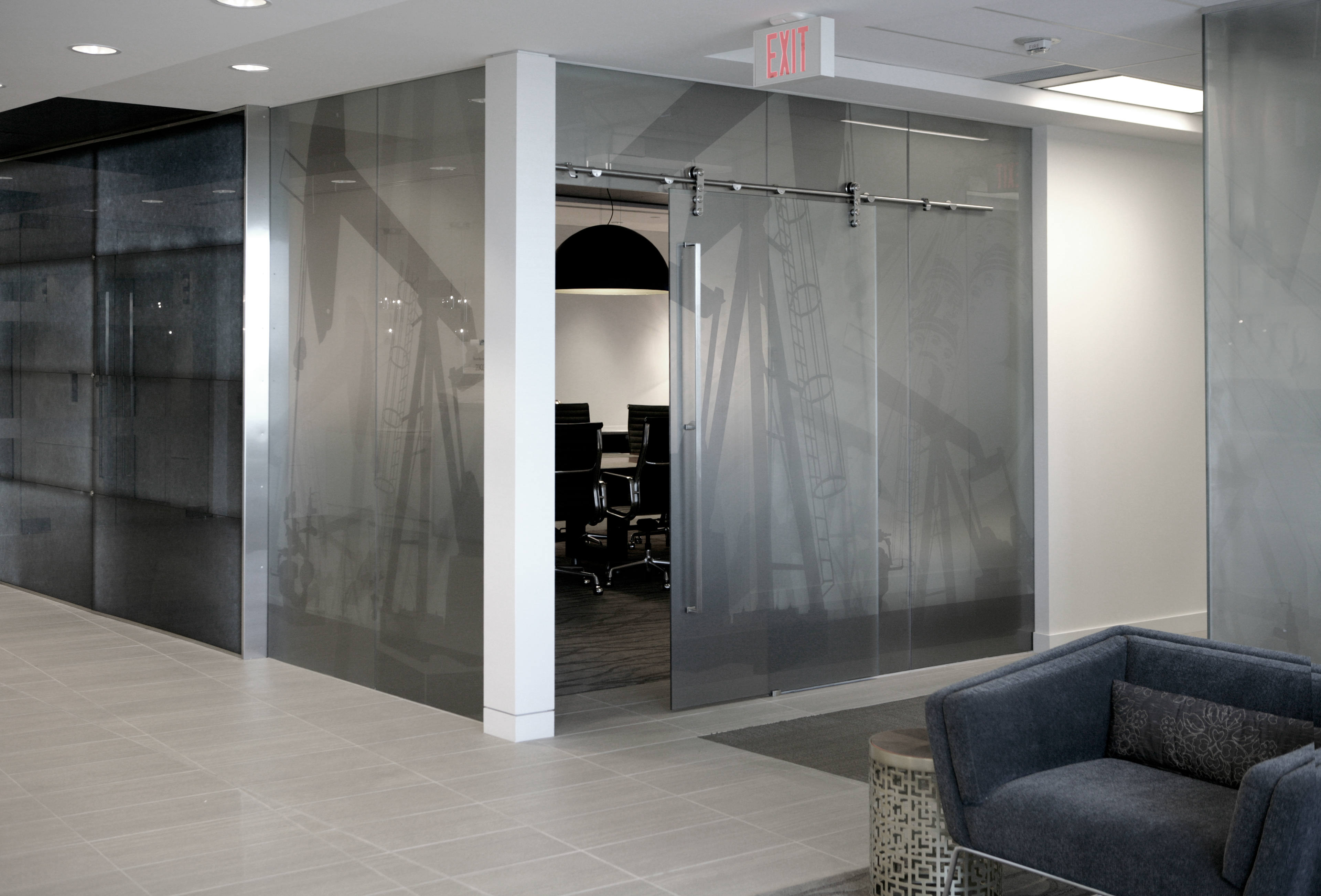 Sliding glass doors in Foyer