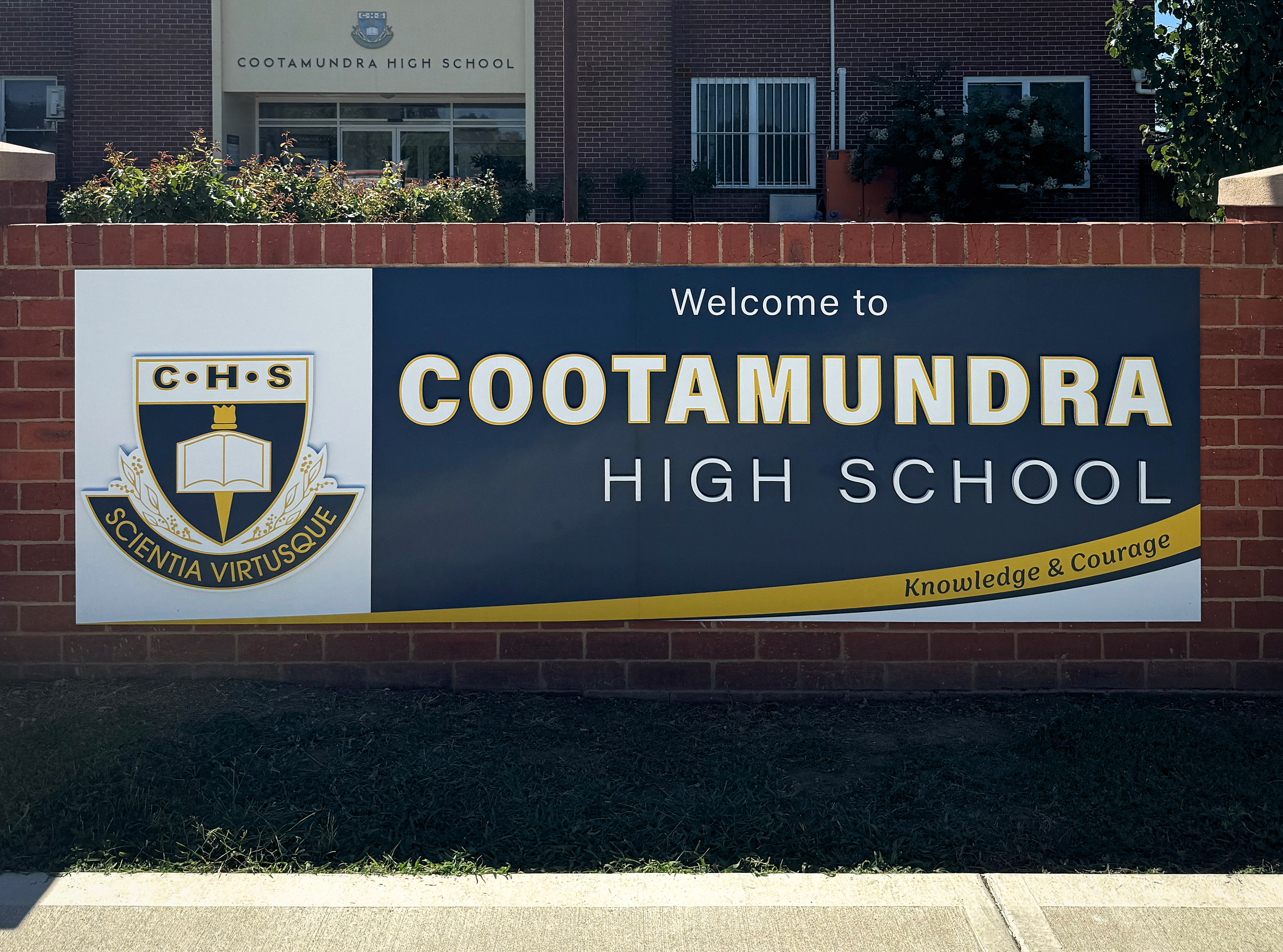 Front of school branding