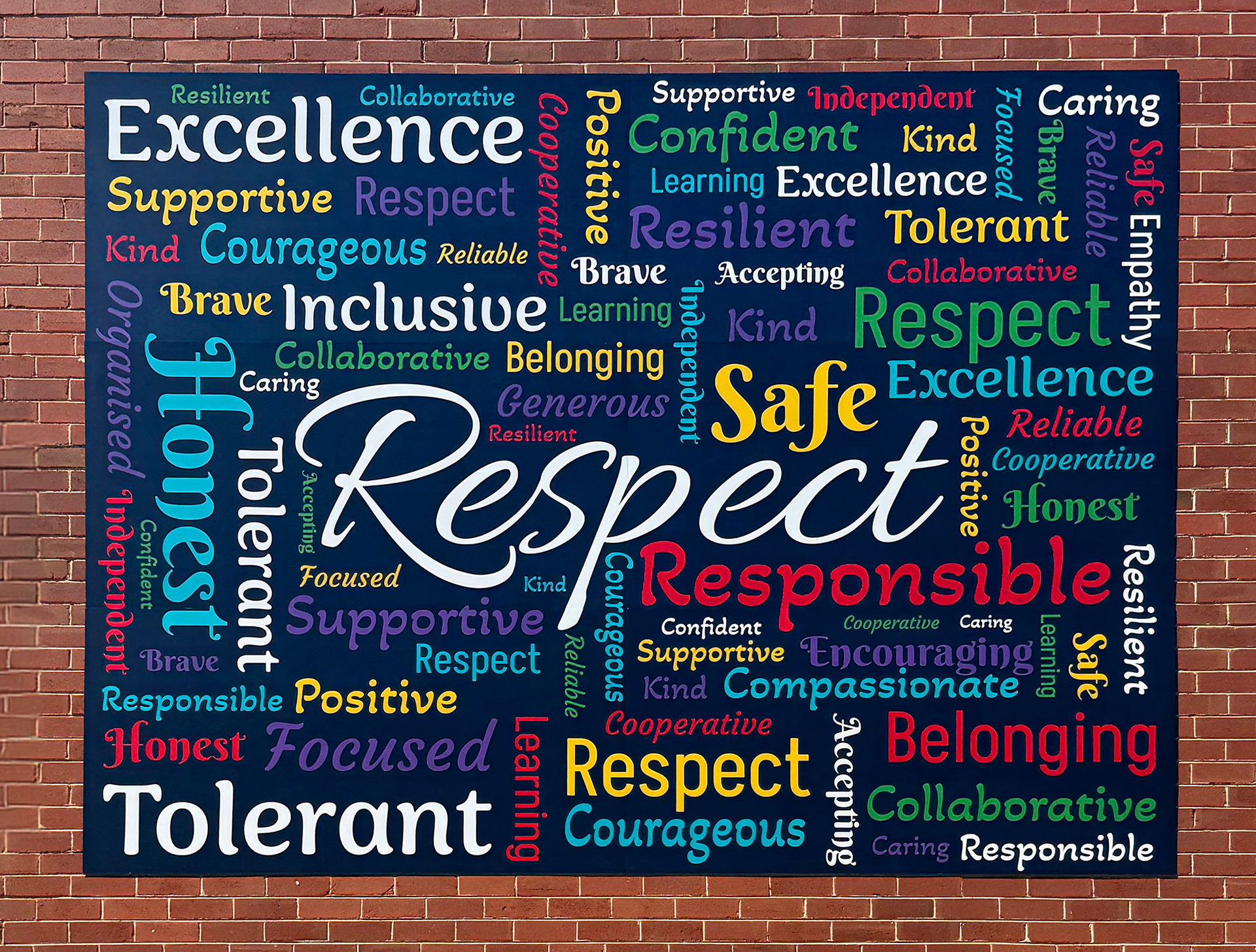 School values in a word cloud