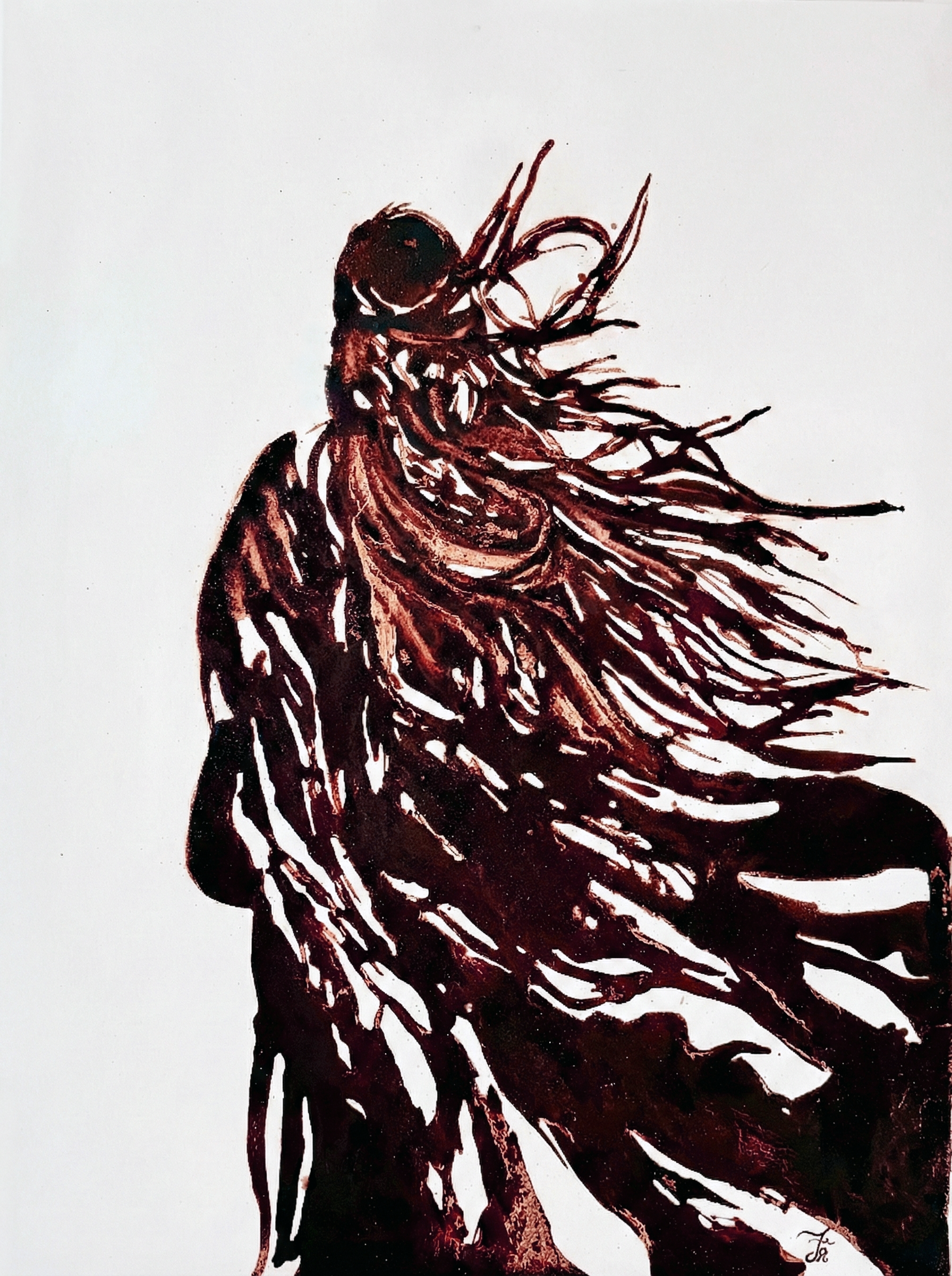 Freedom IV: Odyssey, 2025   Coffee on canvas  40 x 30 in