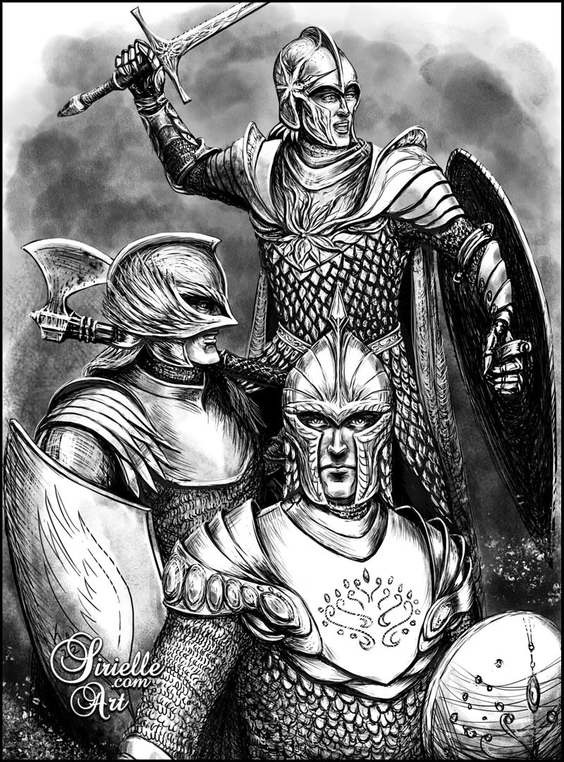 The scale armor variant (Photoshop, 2022), done for "Aiglos" #25