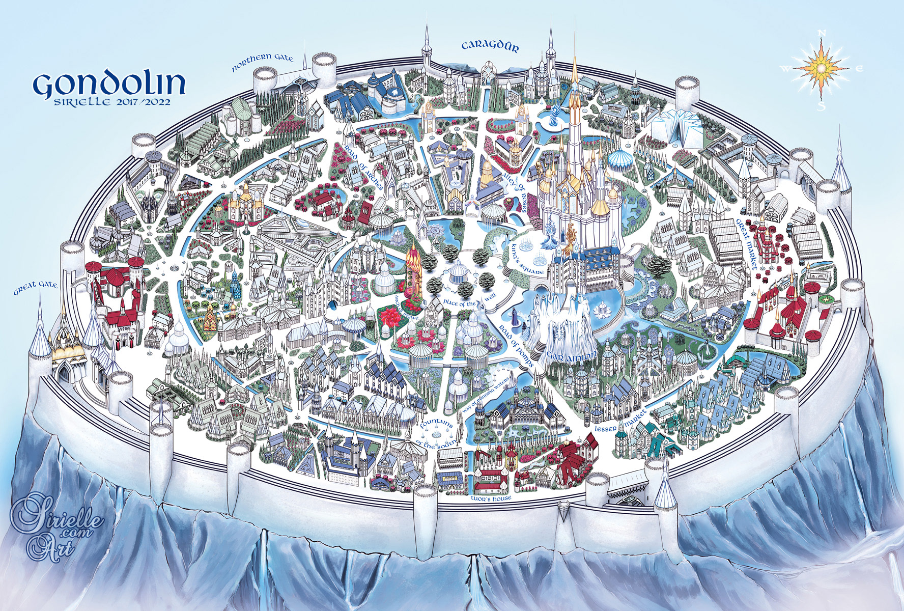 Gondolin with street labels, 2022