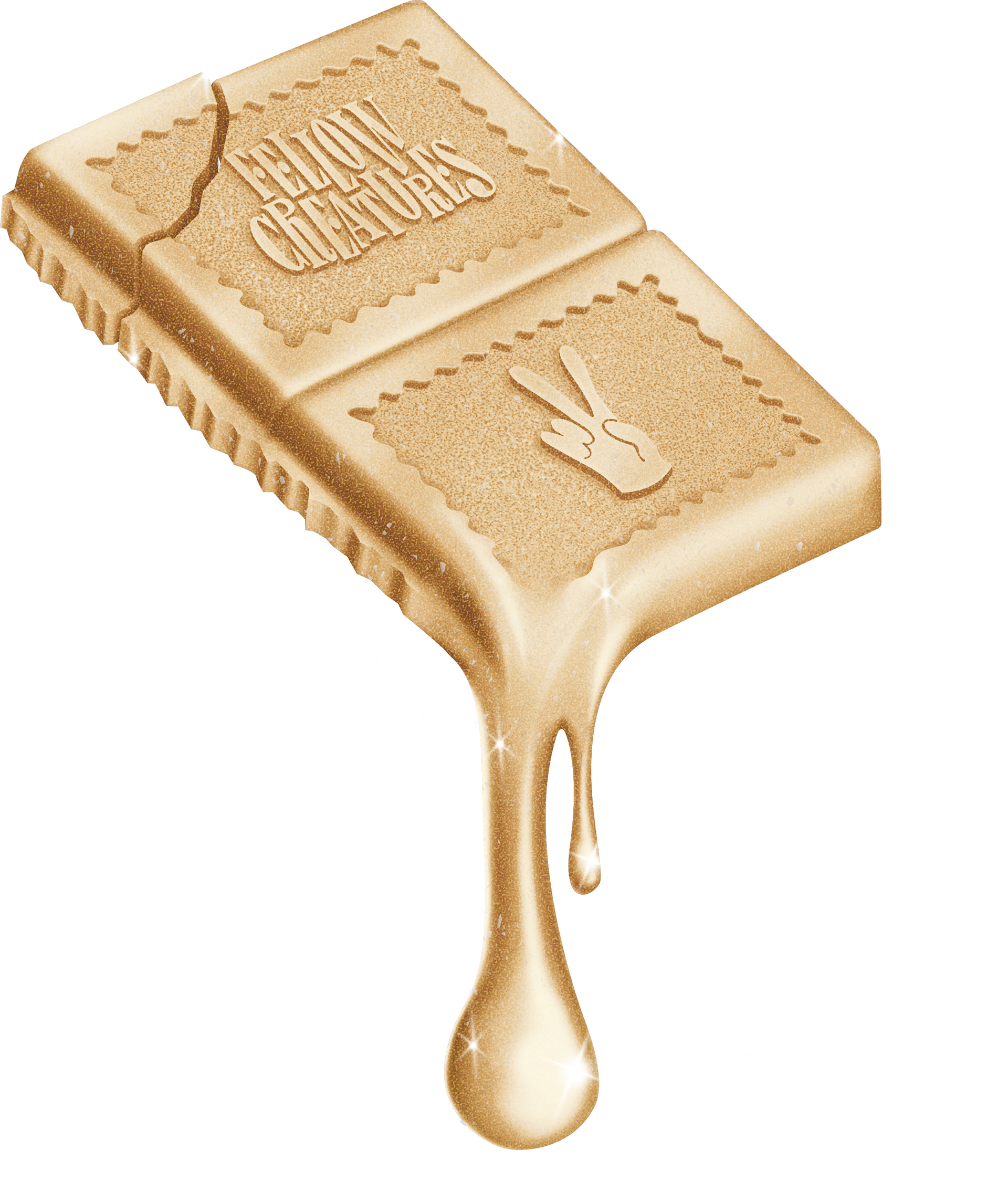 Melted and cracked chocolate illustration