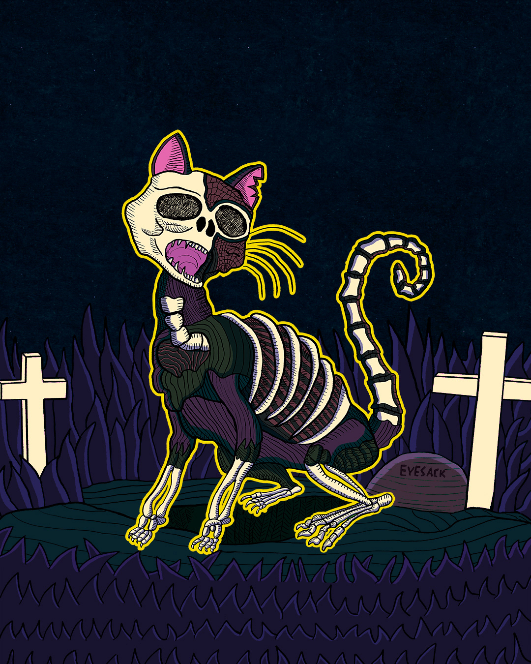 Bewitched Graveyard Cat