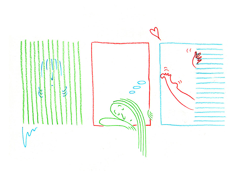 WINDOWS, pencils and fineliners on paper, 21 x 15 cm​​​​​​​, 2013