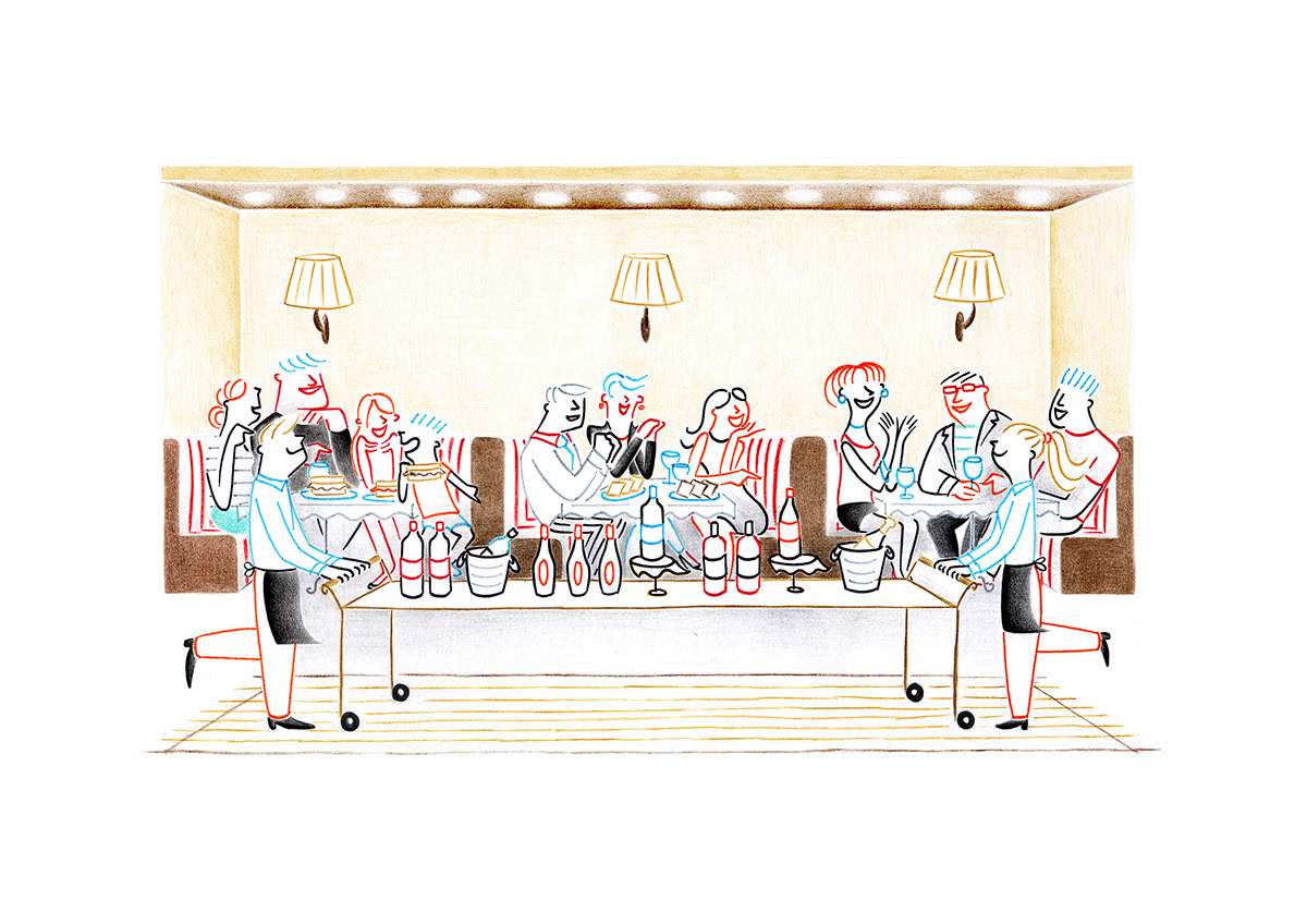 WINE LIST, pencils and fineliners on paper, 29,7 x 21 cm, 2014