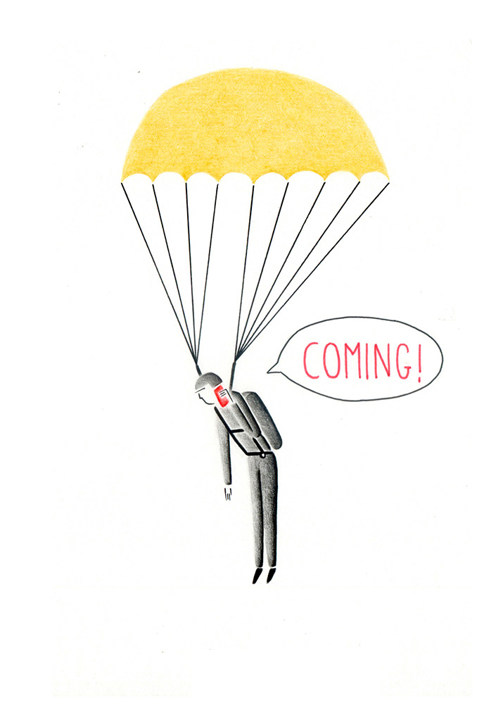 COMING!, fineliners and pencils on paper, 15 x 21 cm, 2013