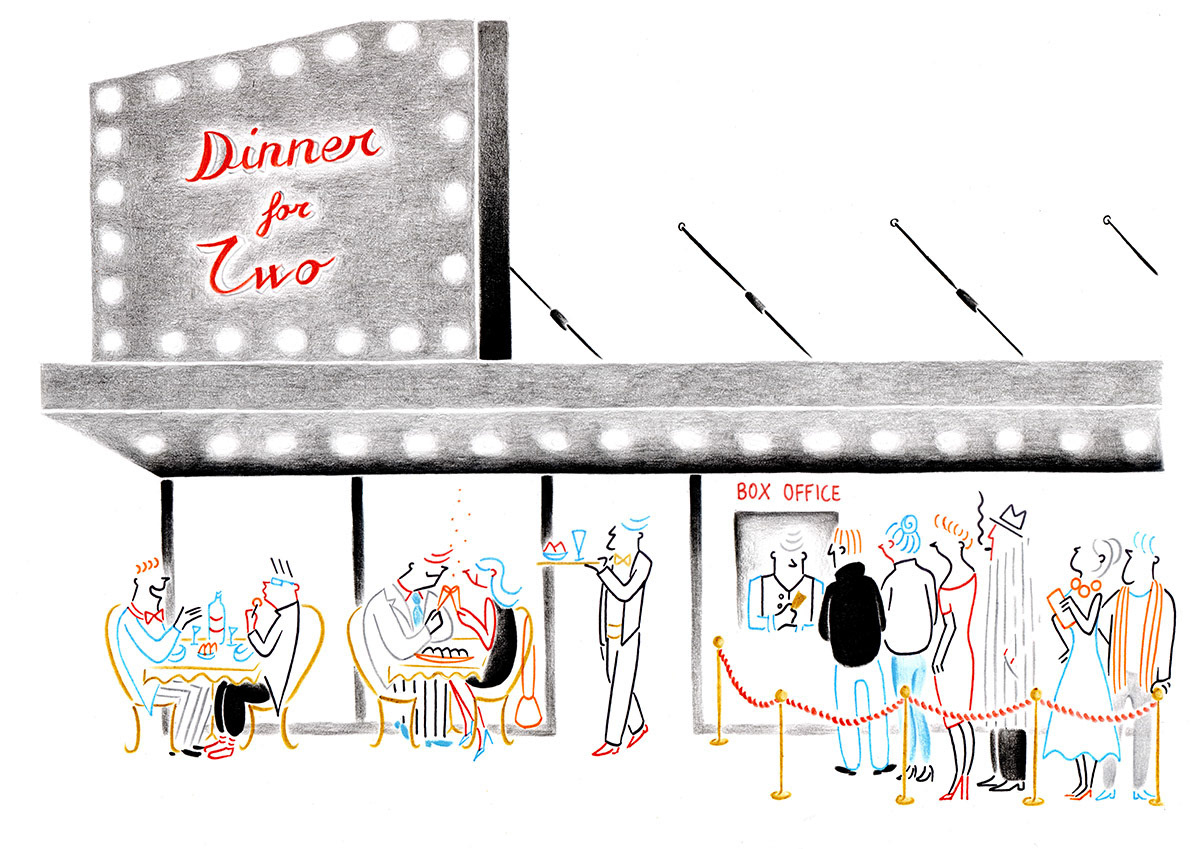 TICKET TO DINE (WHITE), pencils and fineliners on paper, 29,7 x 21 cm, 2014