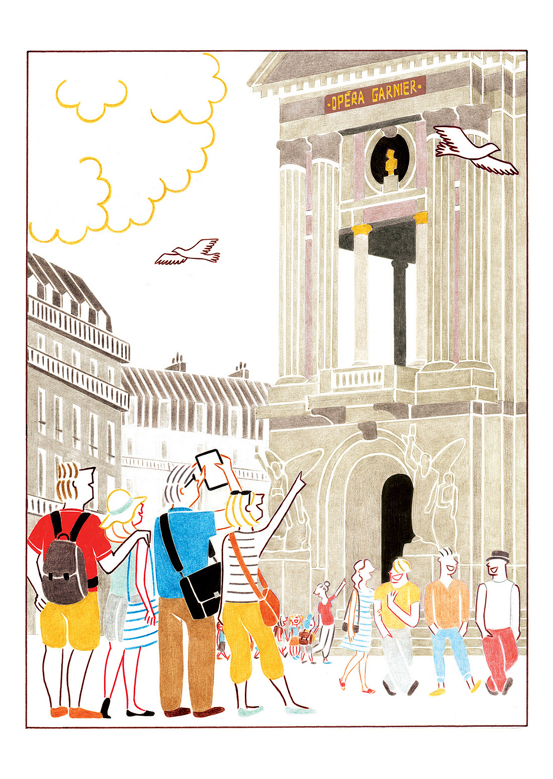 OPÉRA GARNIER, pencils and fineliners on paper, 21 x 29,7 cm, 2015