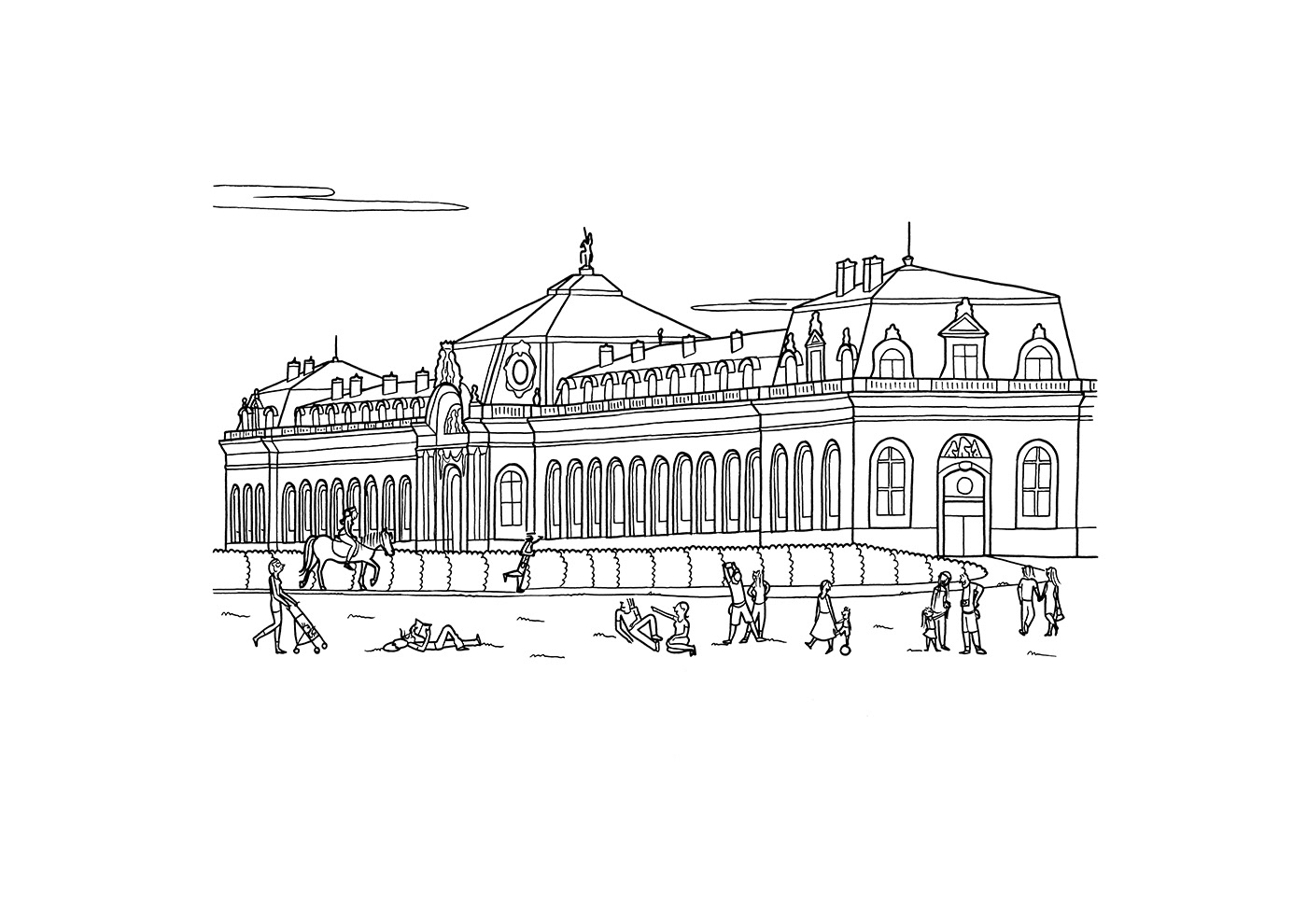 THE GREAT STABLES, ink fineliner on paper, 29,7 x 21 cm, 2015