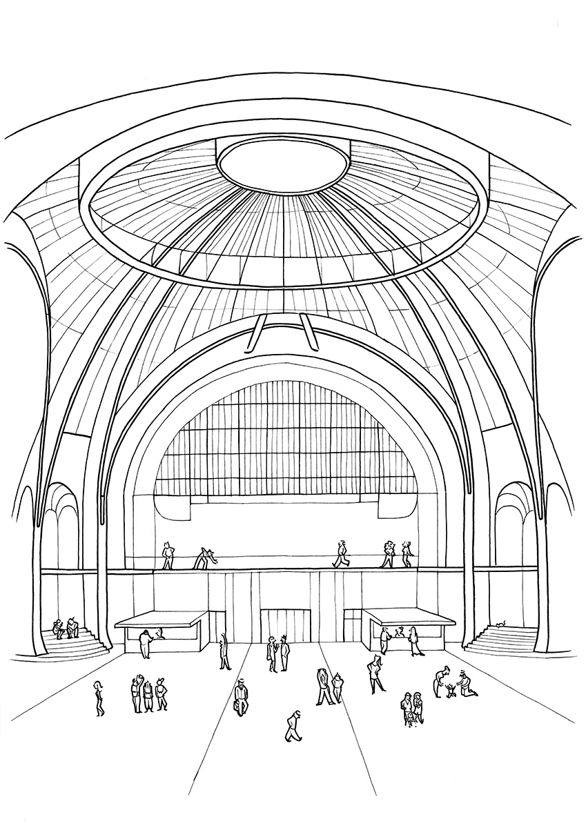 GRAND PALAIS, ink fineliners on paper, 21 x 29,7 cm, 2015