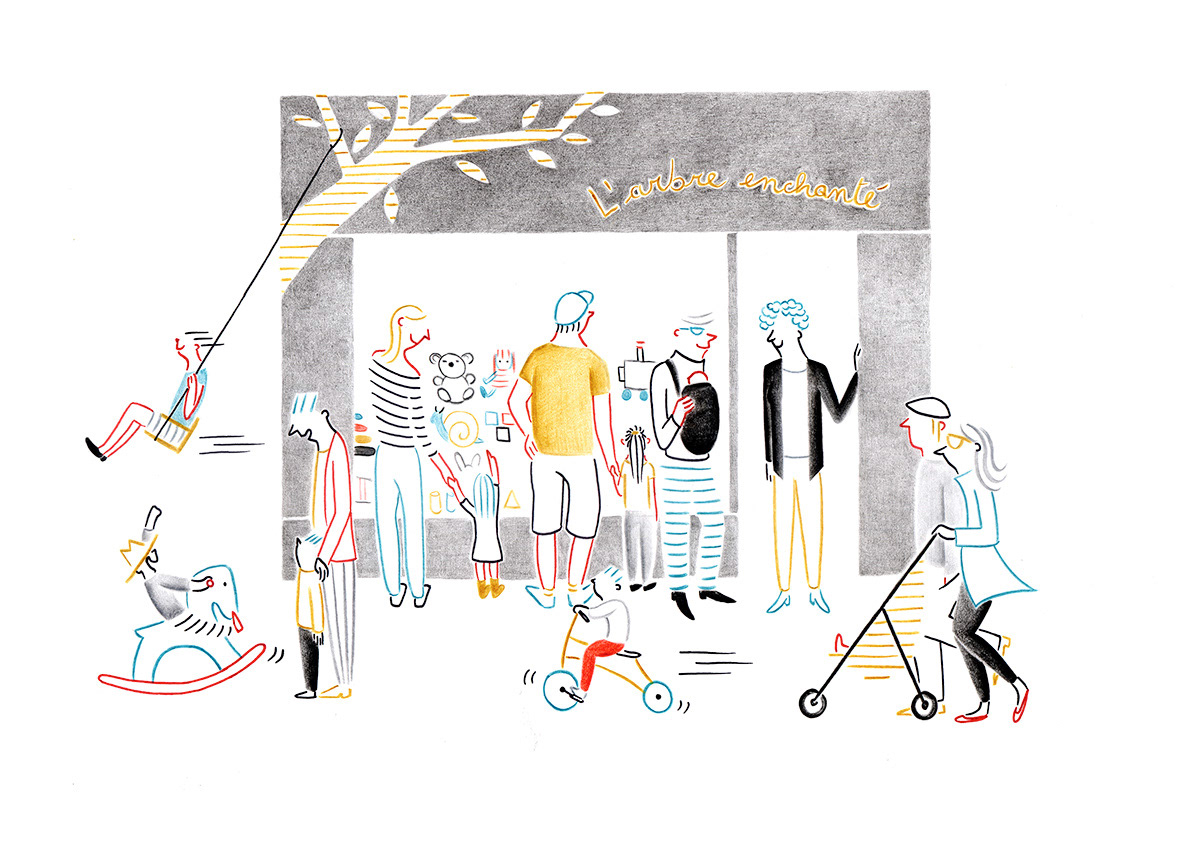 L'ARBRE ENCHANTÉ, pencils and fineliners on paper, 29,7 x 21 cm, 2014