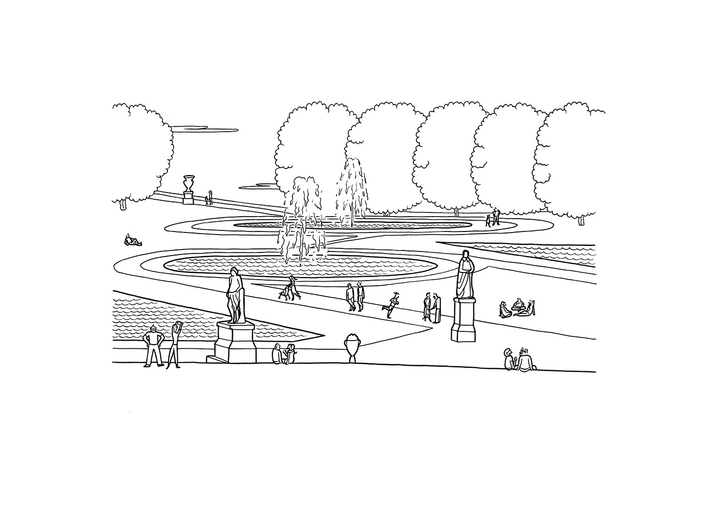 THE PARK, ink fineliner on paper, 29,7 x 21 cm, 2015