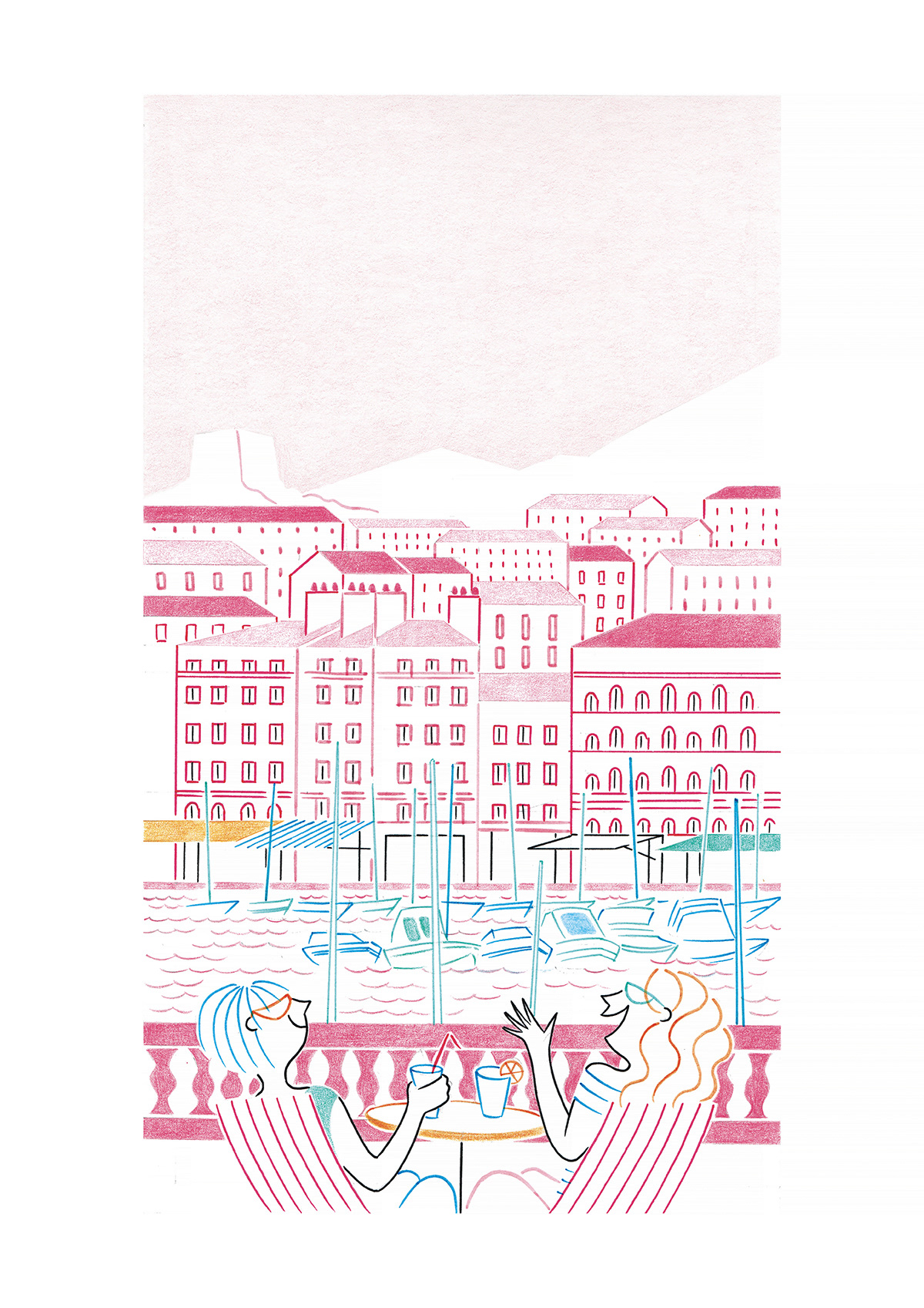 MARSEILLE, pencils and fineliners on paper, 21 x 29,7 cm, 2016