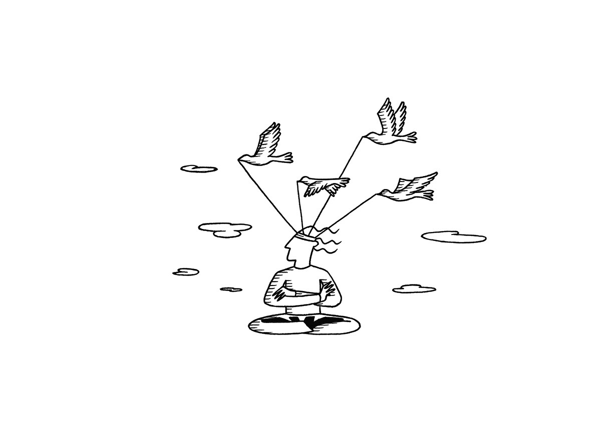 THINKING FREELY, ink fineliners on paper, 21 x 15 cm, 2017