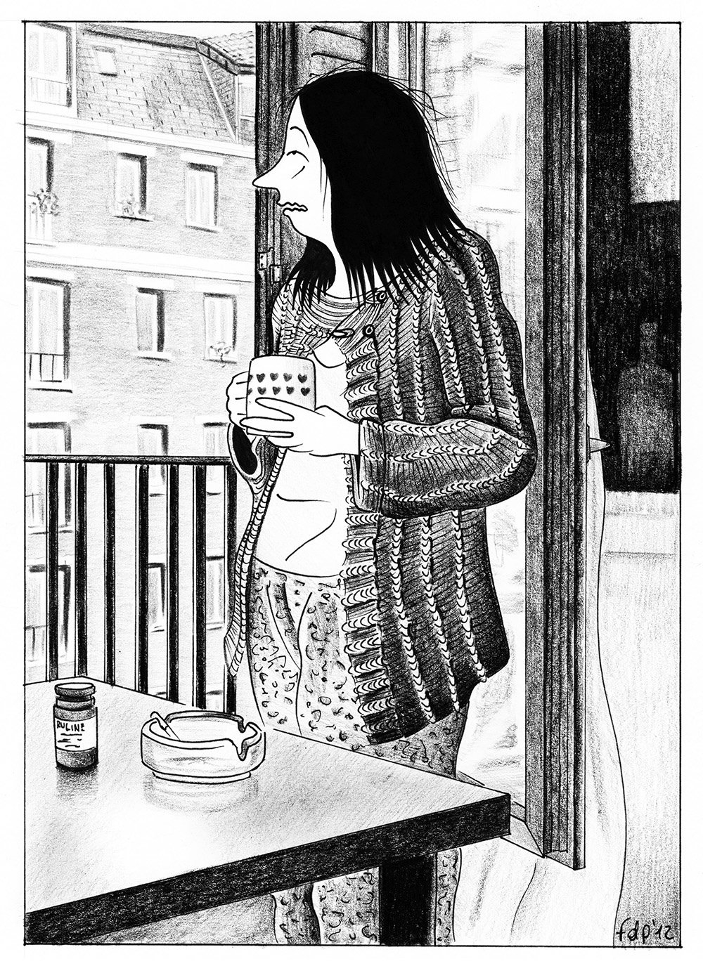 LE DIMANCHE, ink fineliners and pencils on paper, 21 x 29,7 cm, 2012