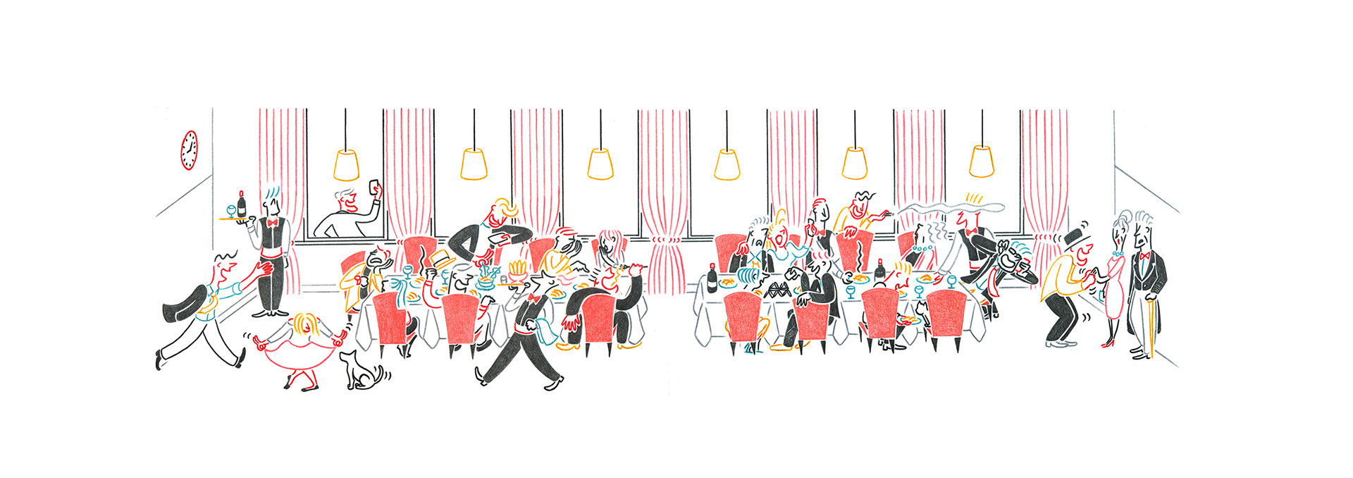 BAD MANNERS, pencils and fineliners on paper, 59,4 x 21 cm, 2019