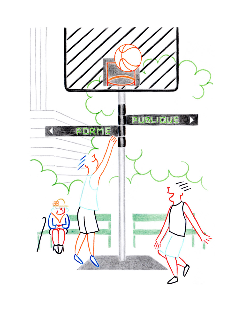 MENS SANA IN CORPORE SANO, pencils and fineliners on paper, 15 x 21 cm, 2014