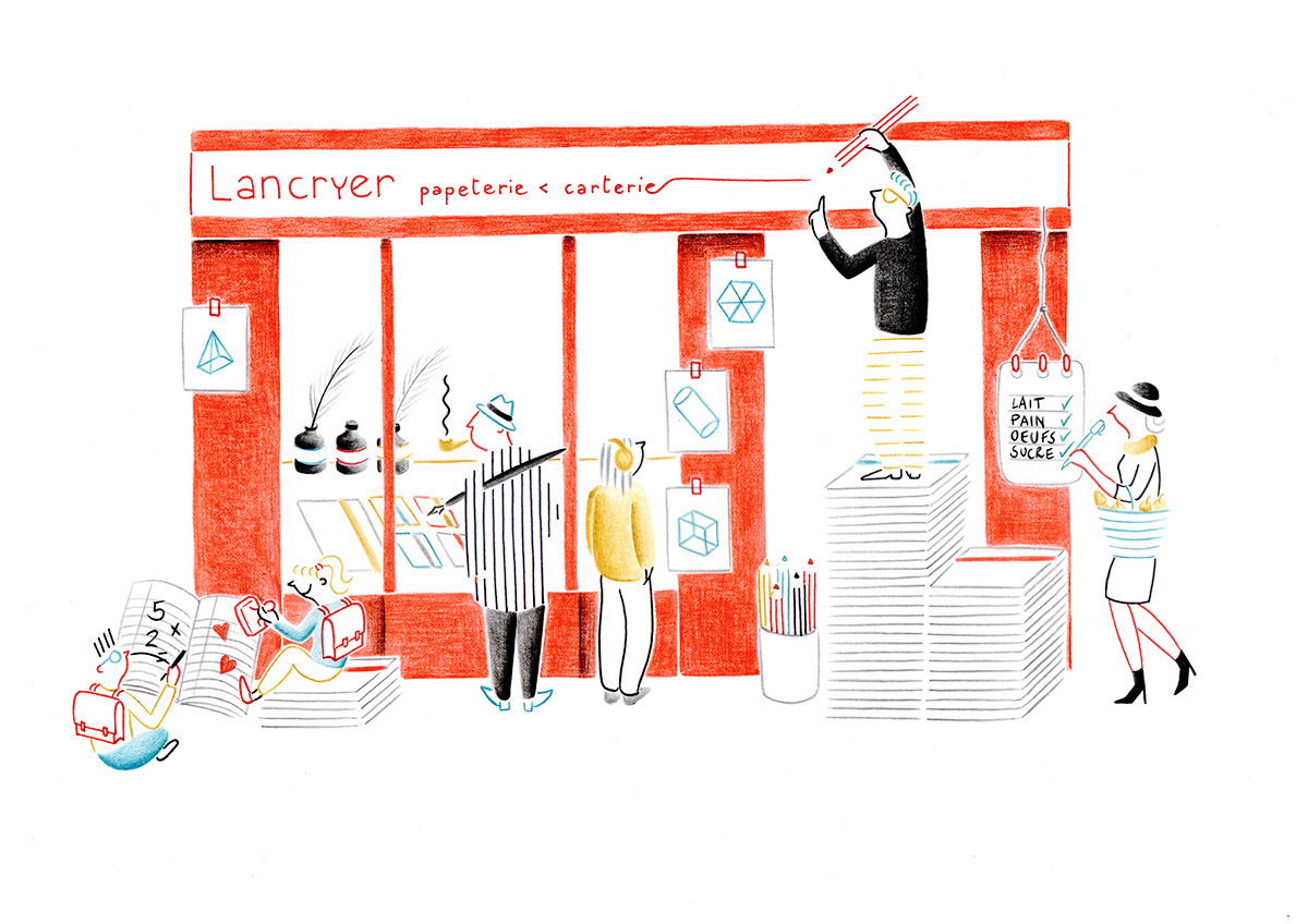 LANCRYER, pencils and fineliners on paper, 29,7 x 21 cm, 2014