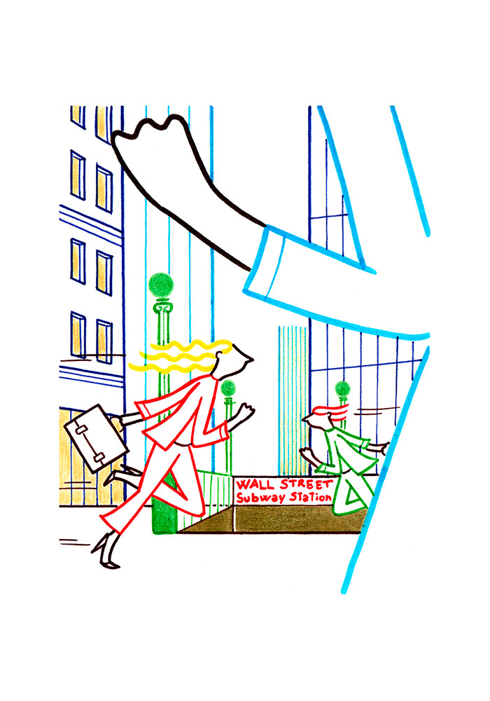 WORKING RUN, fineliners, markers and pencils on paper, 15 x 21 cm, 2016
