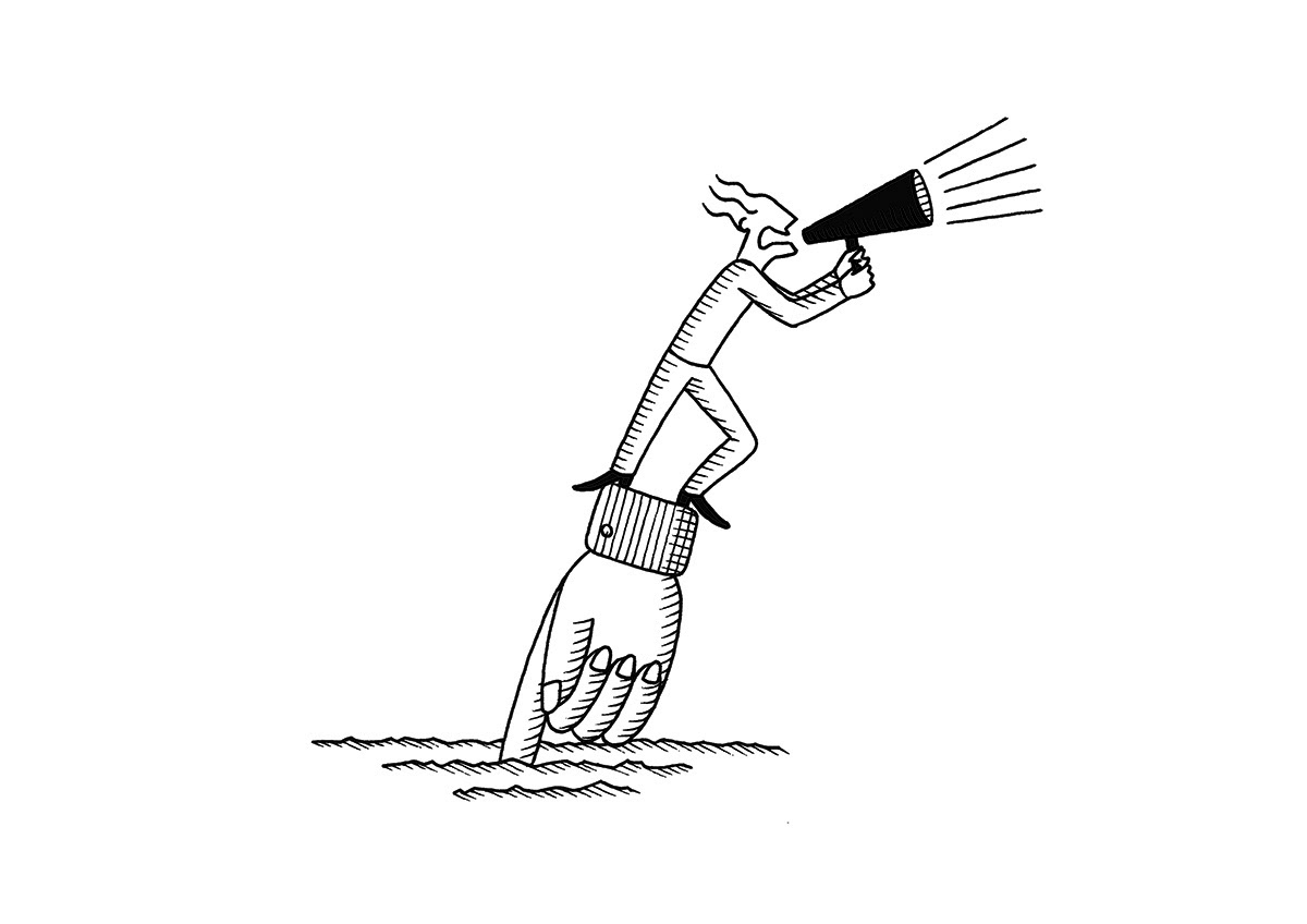 SPEAKING OUT, ink fineliners on paper, 21 x 15 cm, 2017