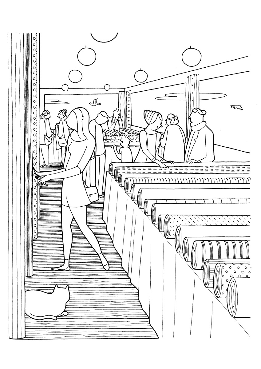 TISSUS, ink fineliners on paper, 21 x 29,7 cm, 2015