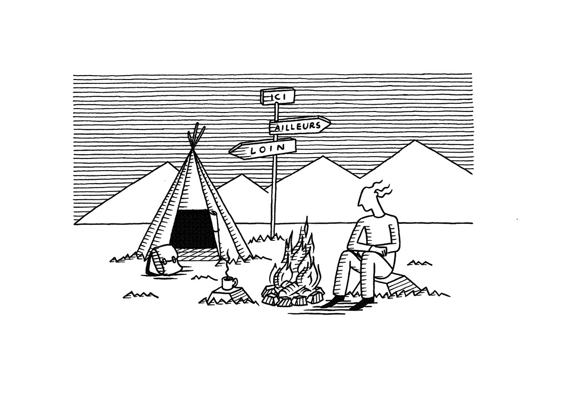 EXPLORE THE HERE, ink fineliners on paper, 21 x 15 cm, 2017