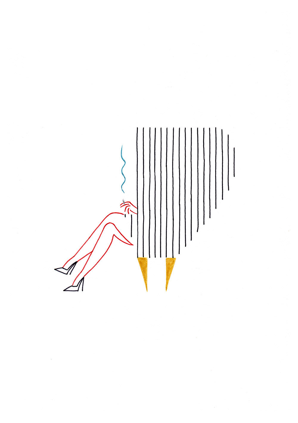 LITTLE BREAK, pencils and fineliners on paper, 21 x 29,7 cm, 2014