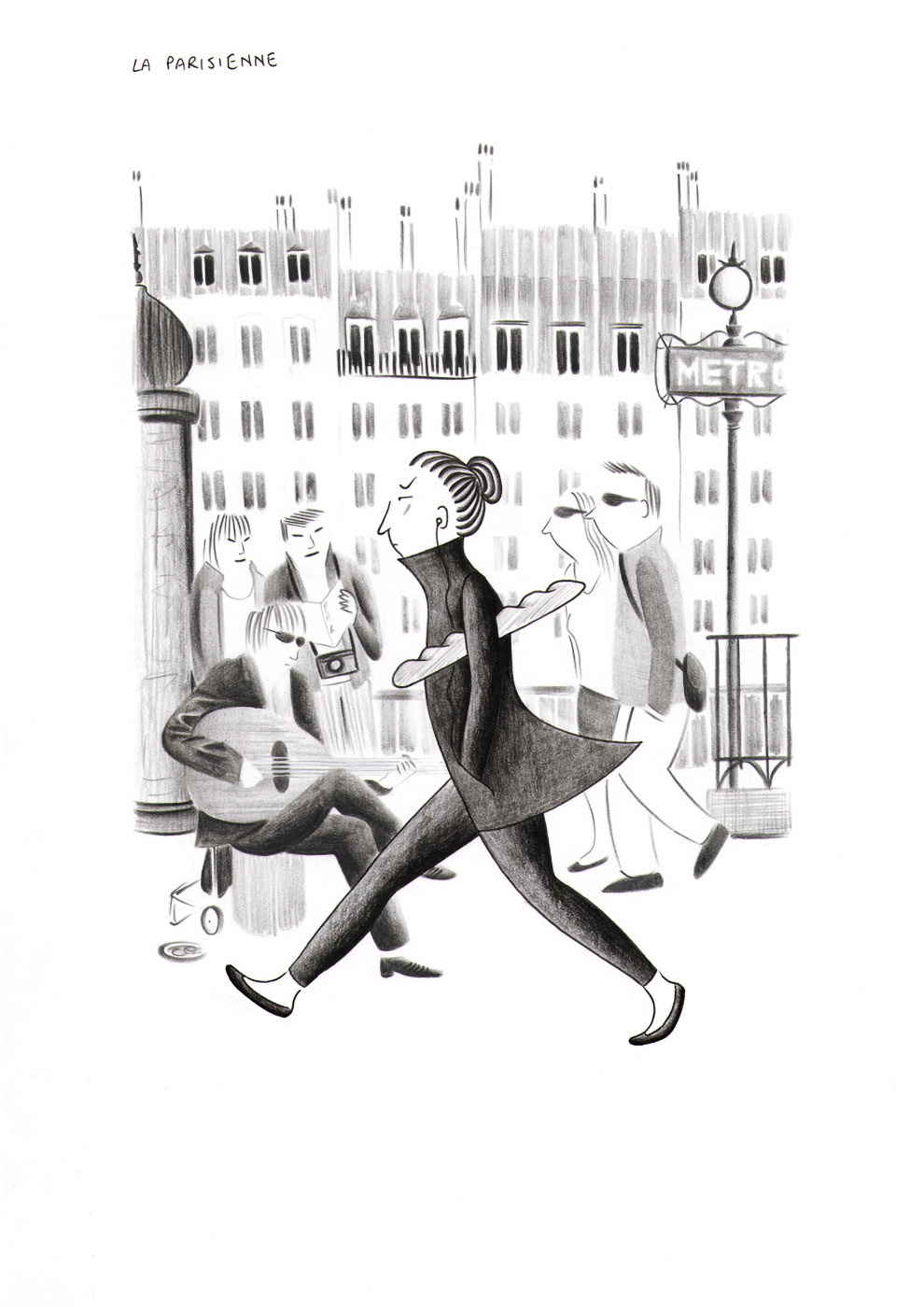 LA PARISIENNE, pencils and fineliners on paper, 21 x 29,7 cm, 2013